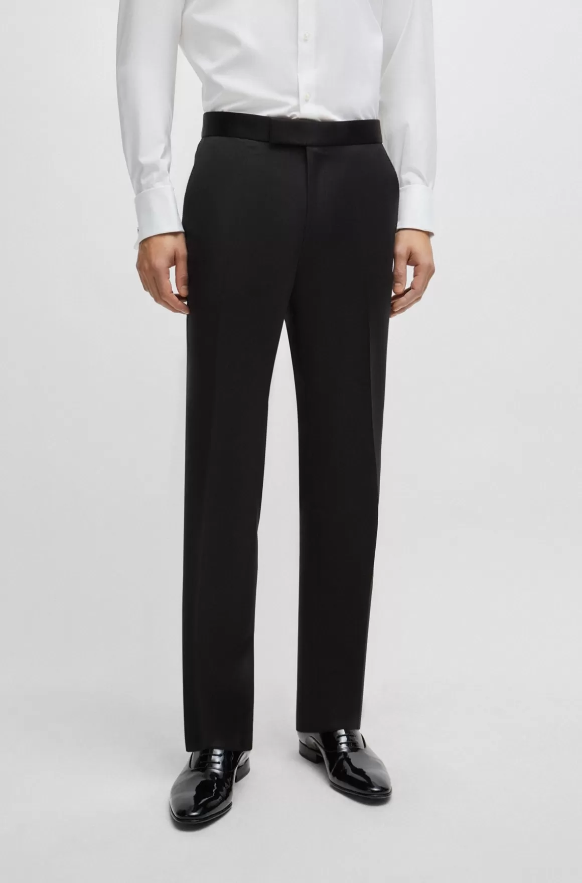 HUGO BOSS Slim Fit Smokingbukser I Serge Af Ny Uld