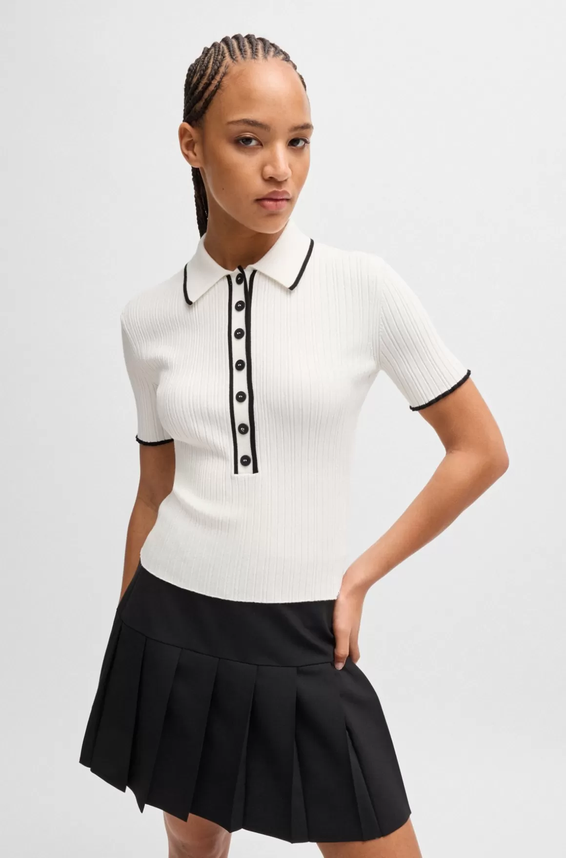 HUGO BOSS Slim Fit Striktop Med Polo-krave