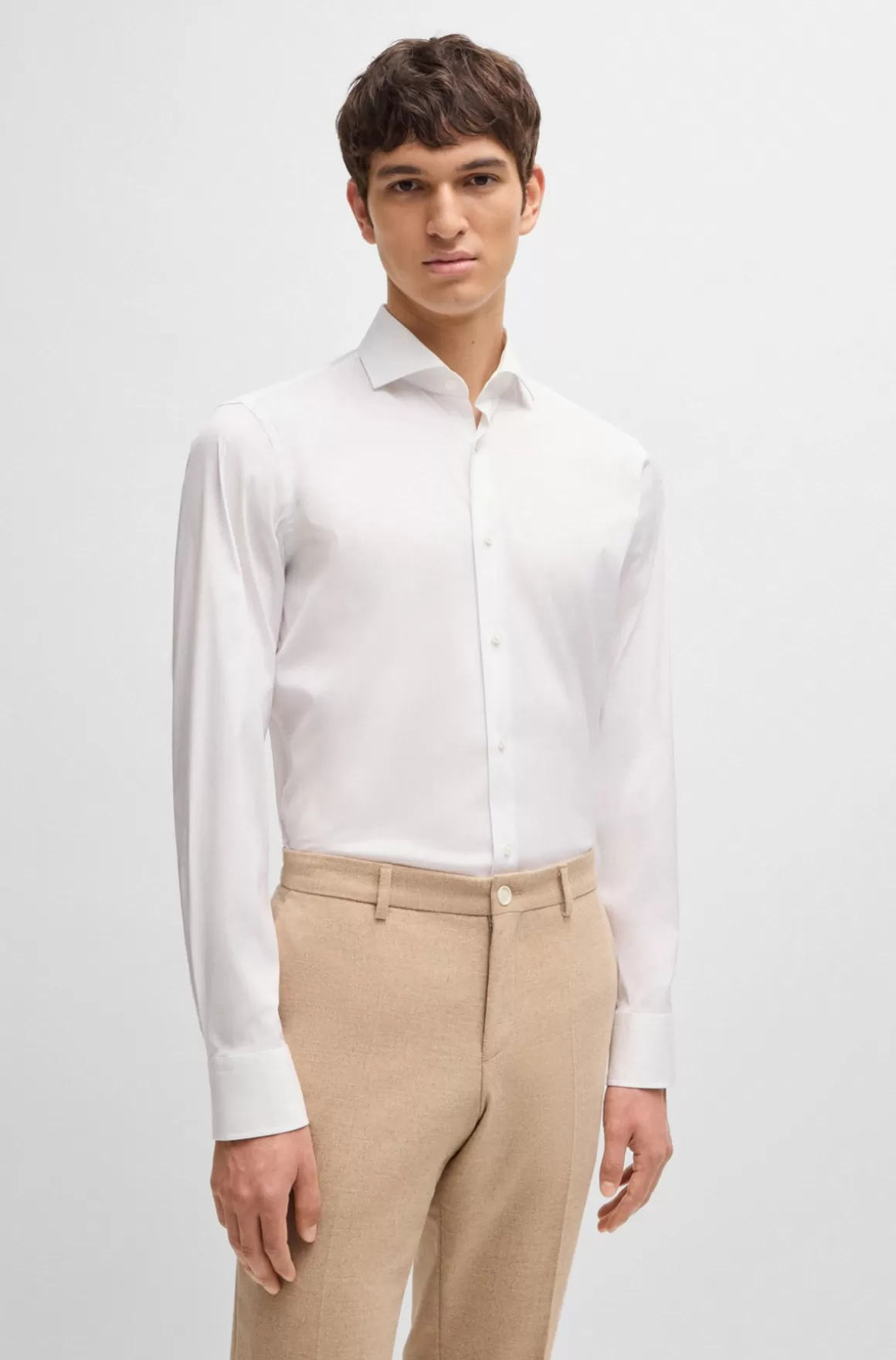 HUGO BOSS Slim Fit Strygelet Skjorte I Bomuldspoplin