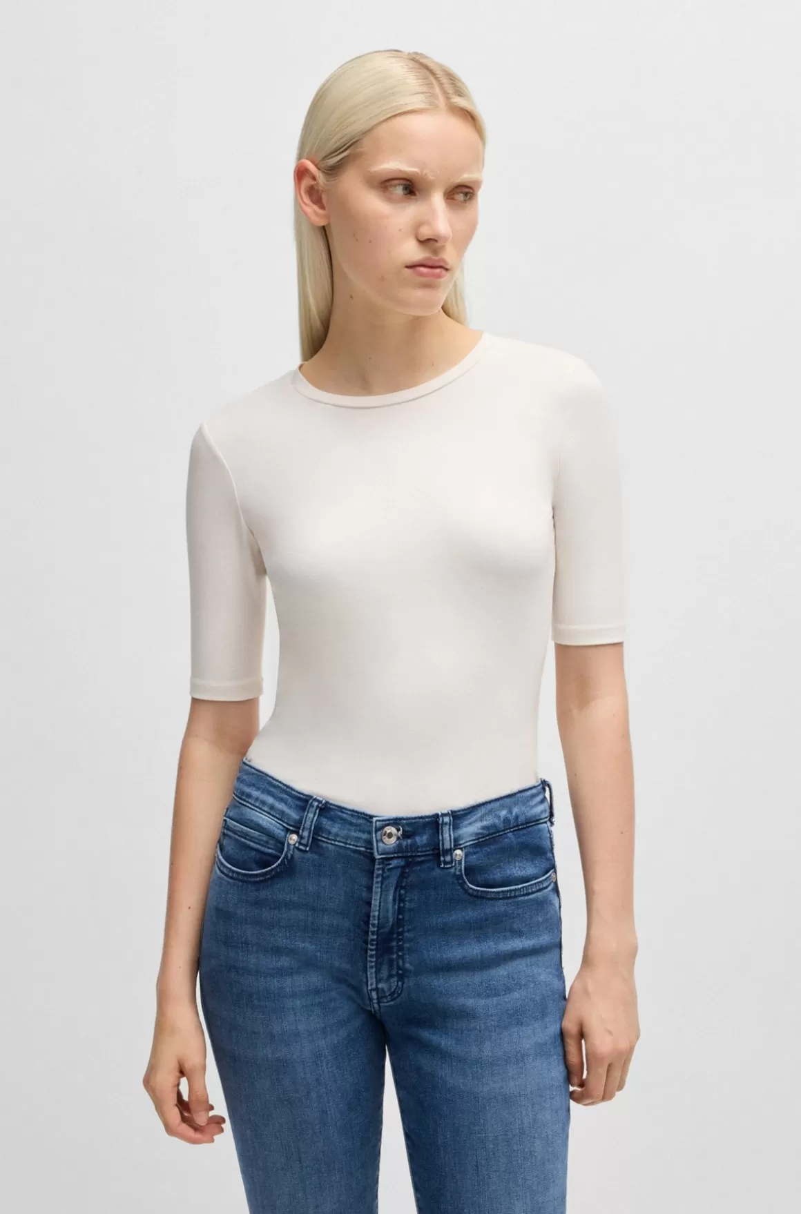 HUGO BOSS Slim Fit T-shirt I Bomuld, Modal Og Stræk