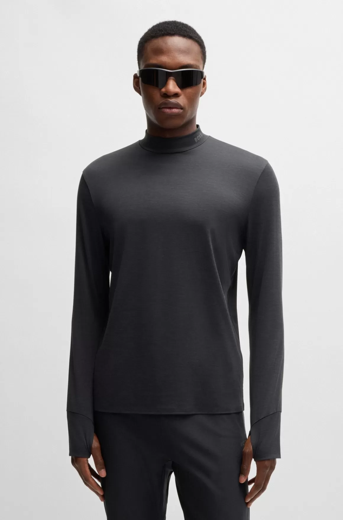 HUGO BOSS Slim Fit T-shirt Med Lange ærmer Og Temperaturregulerende Stof