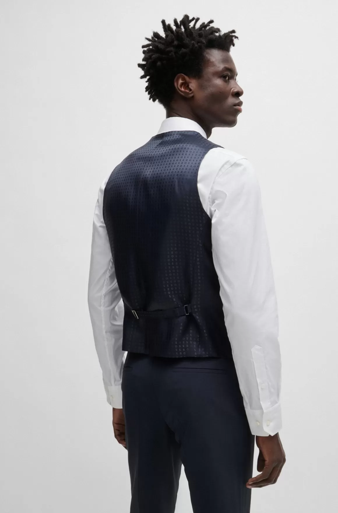 HUGO BOSS Slim Fit Vest Til Jakkesæt I Ny Uld Med Stræk