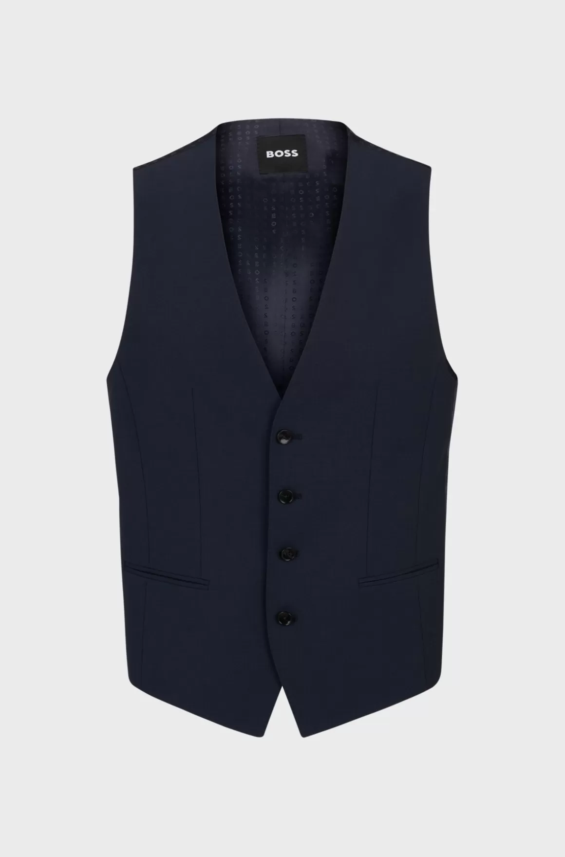 HUGO BOSS Slim Fit Vest Til Jakkesæt I Ny Uld Med Stræk