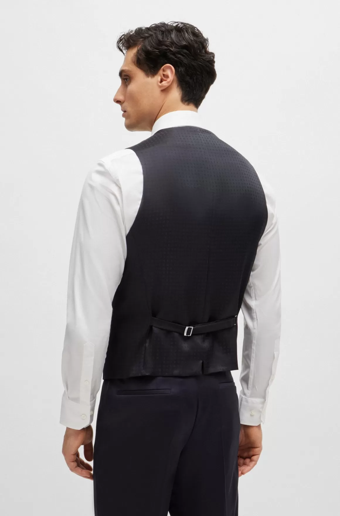 HUGO BOSS Slim Fit Vest Til Jakkesæt I Serge Af Ny Uld