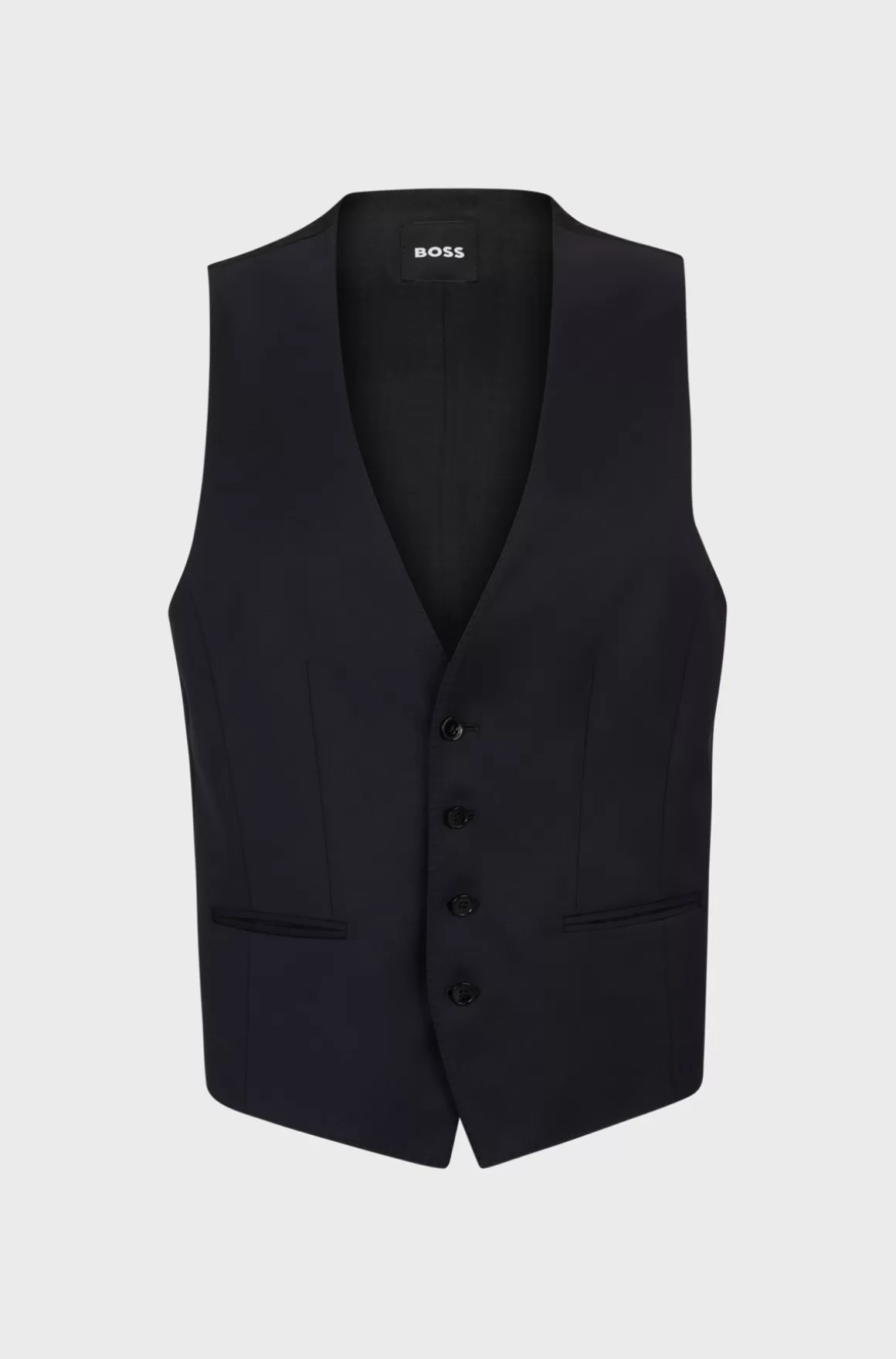 HUGO BOSS Slim Fit Vest Til Jakkesæt I Serge Af Ny Uld
