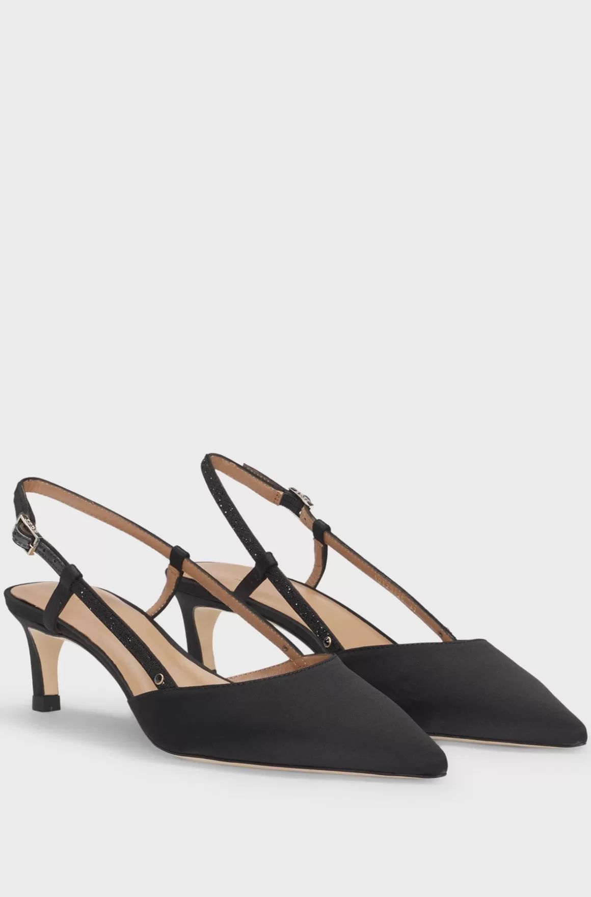 HUGO BOSS Slingback-pumps I Blød Satin Med Spids Tå