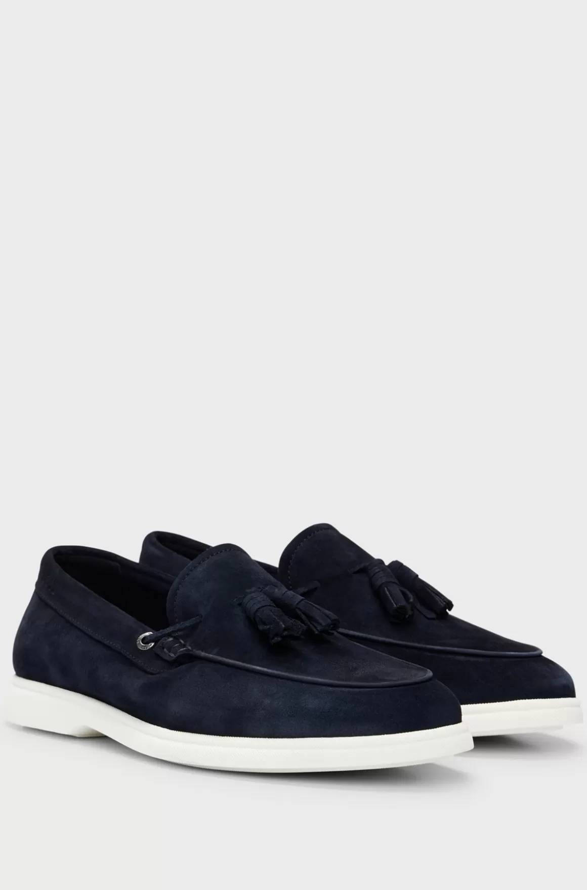 HUGO BOSS Slip-on Loafers I Ruskind Med Kvast På Kanten