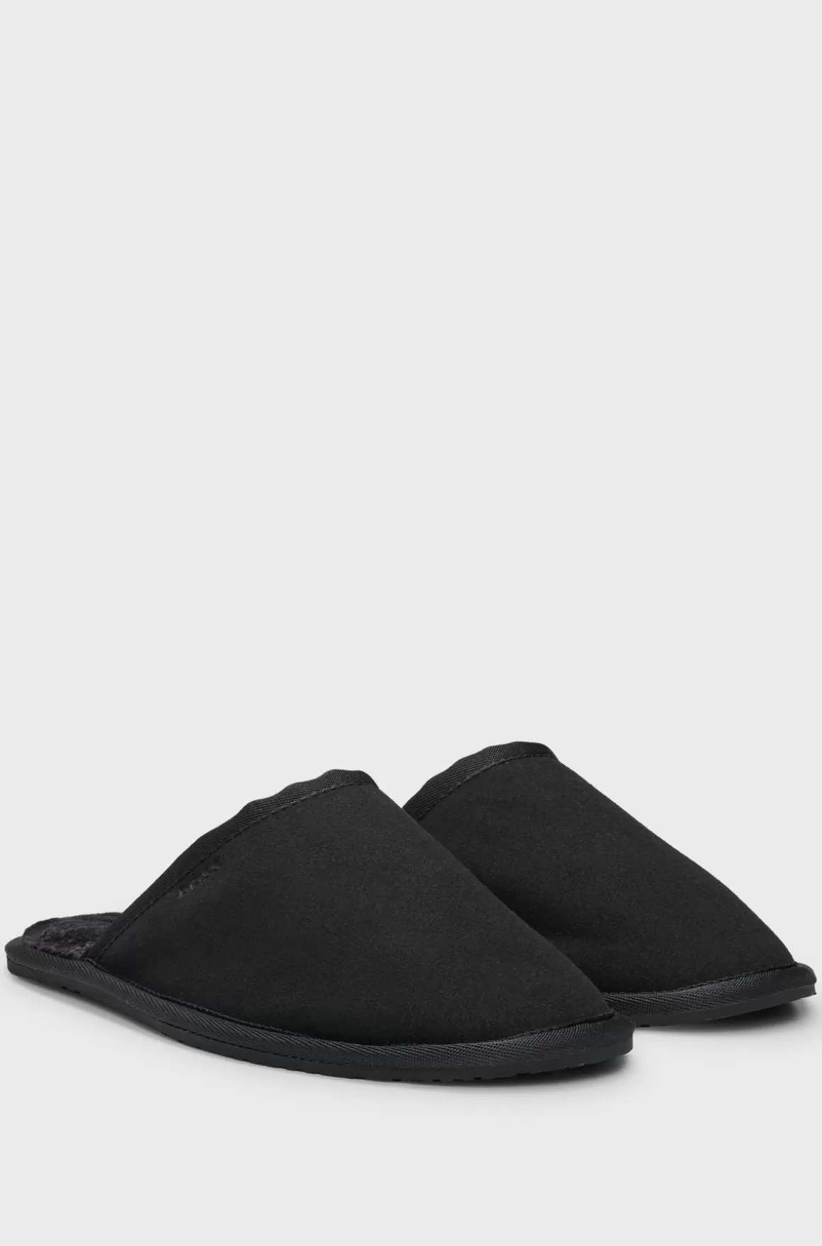HUGO BOSS Slippers I Imiteret Ruskind Med Gummisål