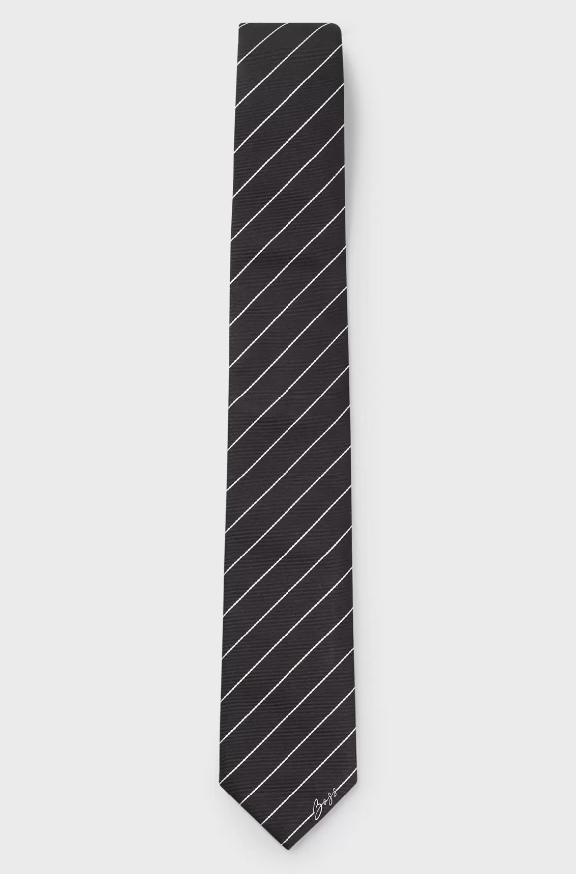 HUGO BOSS Slips Med Diagonale Striber I Silke-jacquard