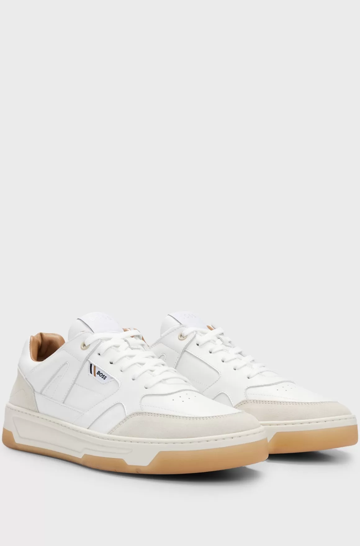 HUGO BOSS Sneakers Af Læder Og Ruskind Med Signaturstribe Og Logo