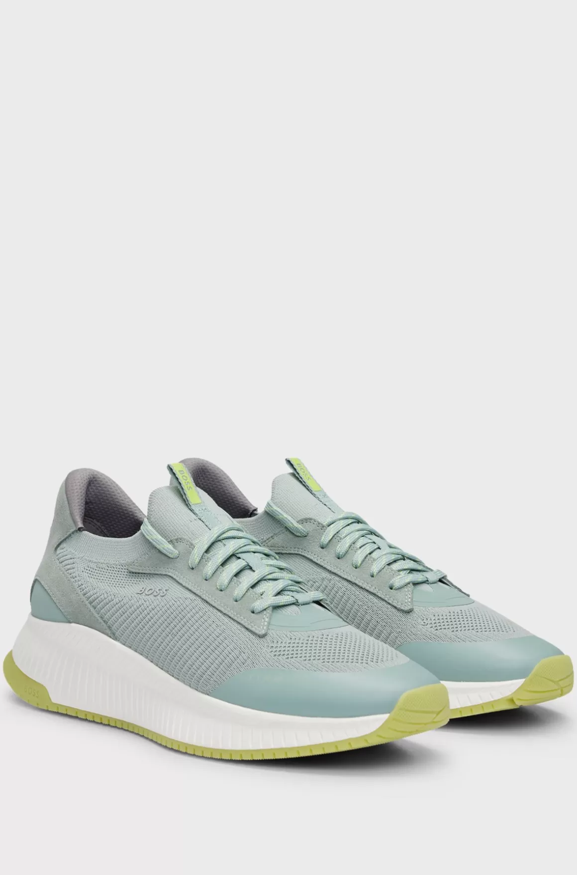 HUGO BOSS Sneakers Designet I Strømpestil Med Strikket Overdel Og Sål Med Fiskebensmønster