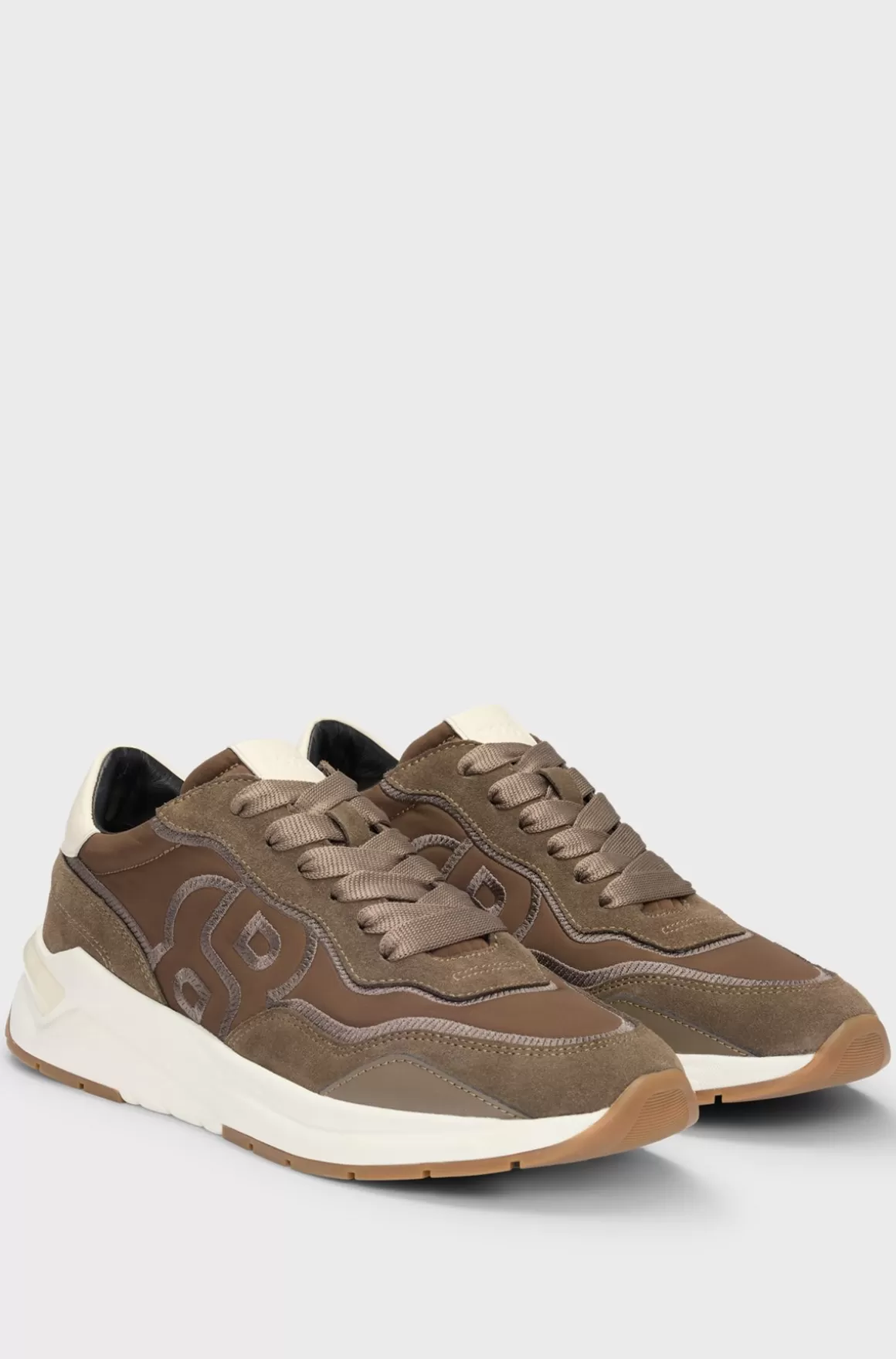 HUGO BOSS Sneakers I Blandede Materialer Med Dobbelt B-monogram