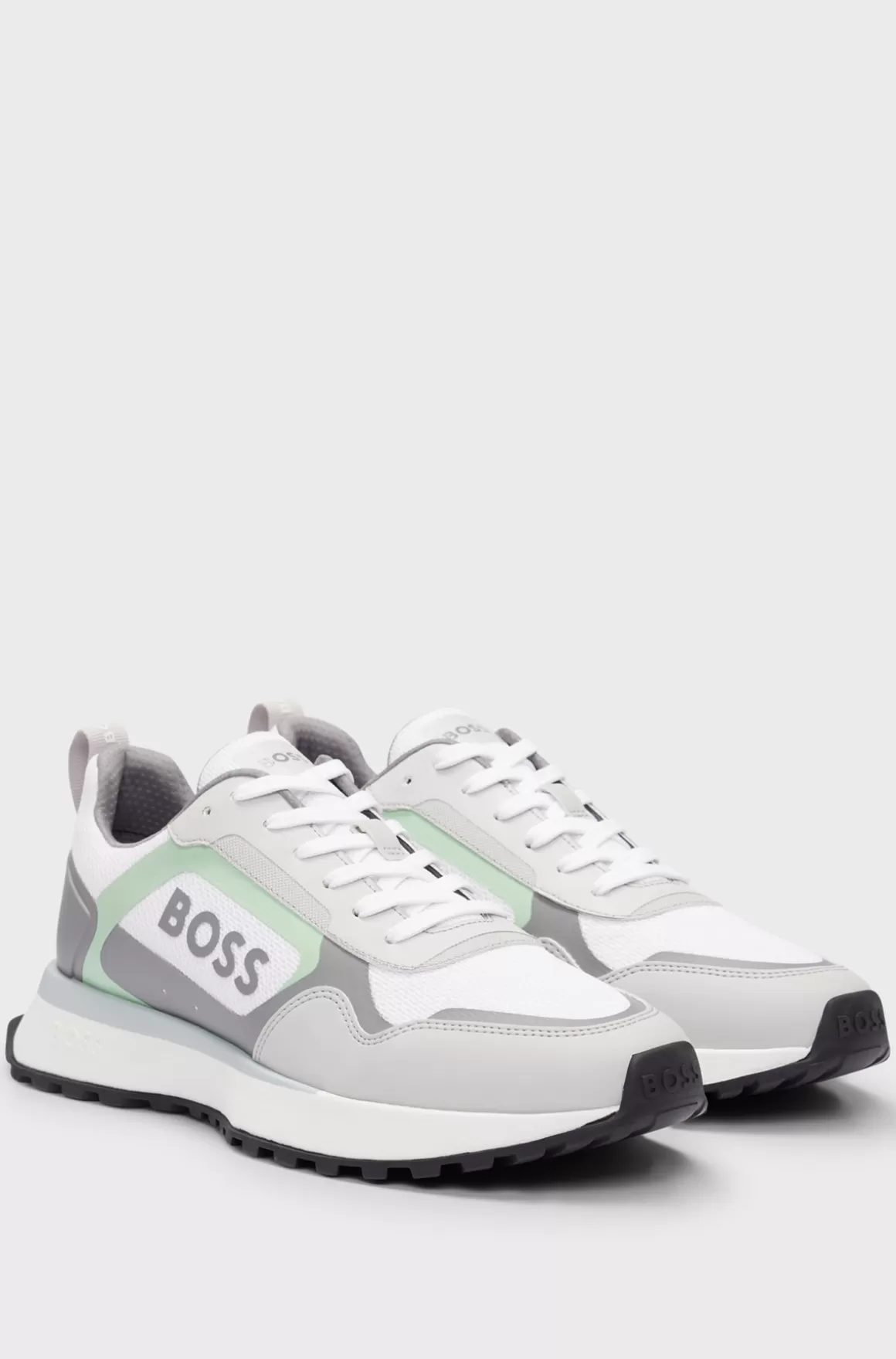HUGO BOSS Sneakers I Blandede Materialer Med Imiteret Læder Og Snørebånd