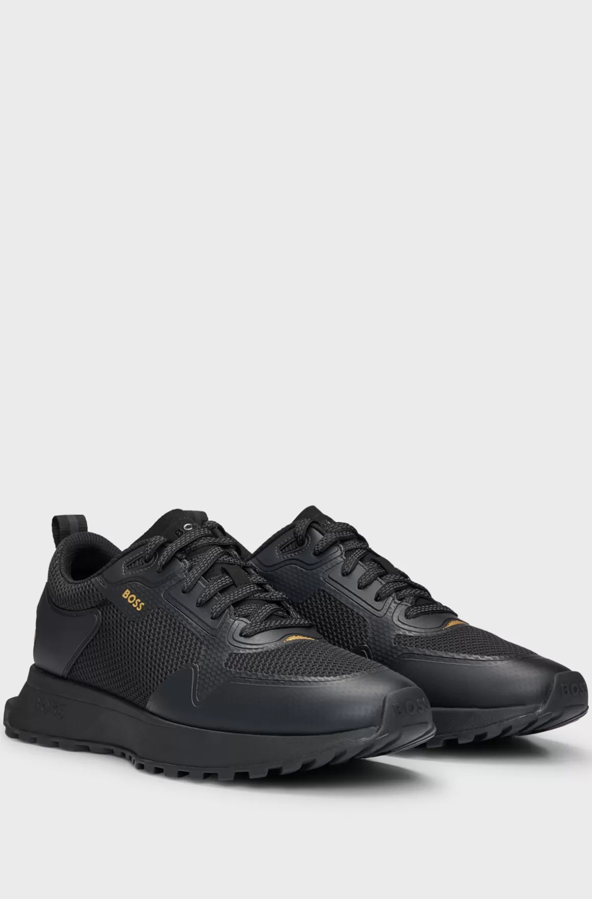 HUGO BOSS Sneakers I Blandede Materialer Med Mesh Og Branding