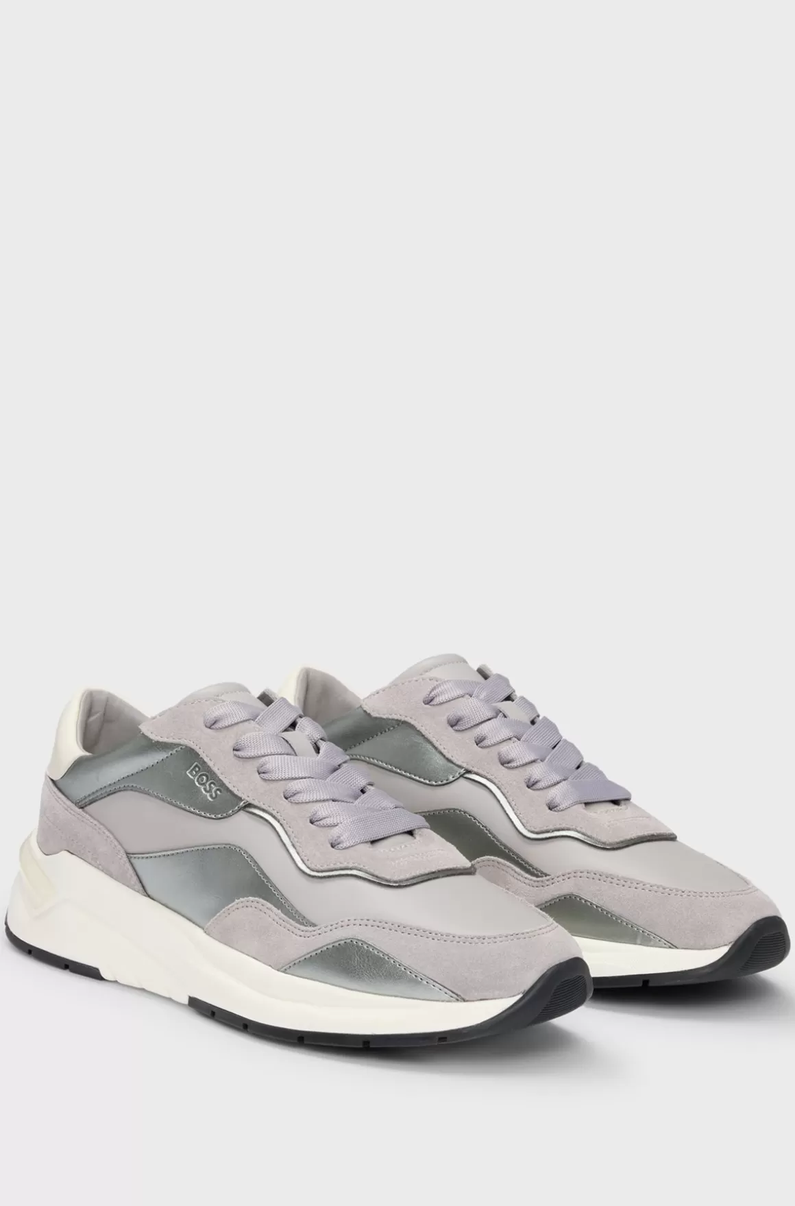 HUGO BOSS Sneakers I Blandede Materialer Med Ruskind Og Imiteret Læder