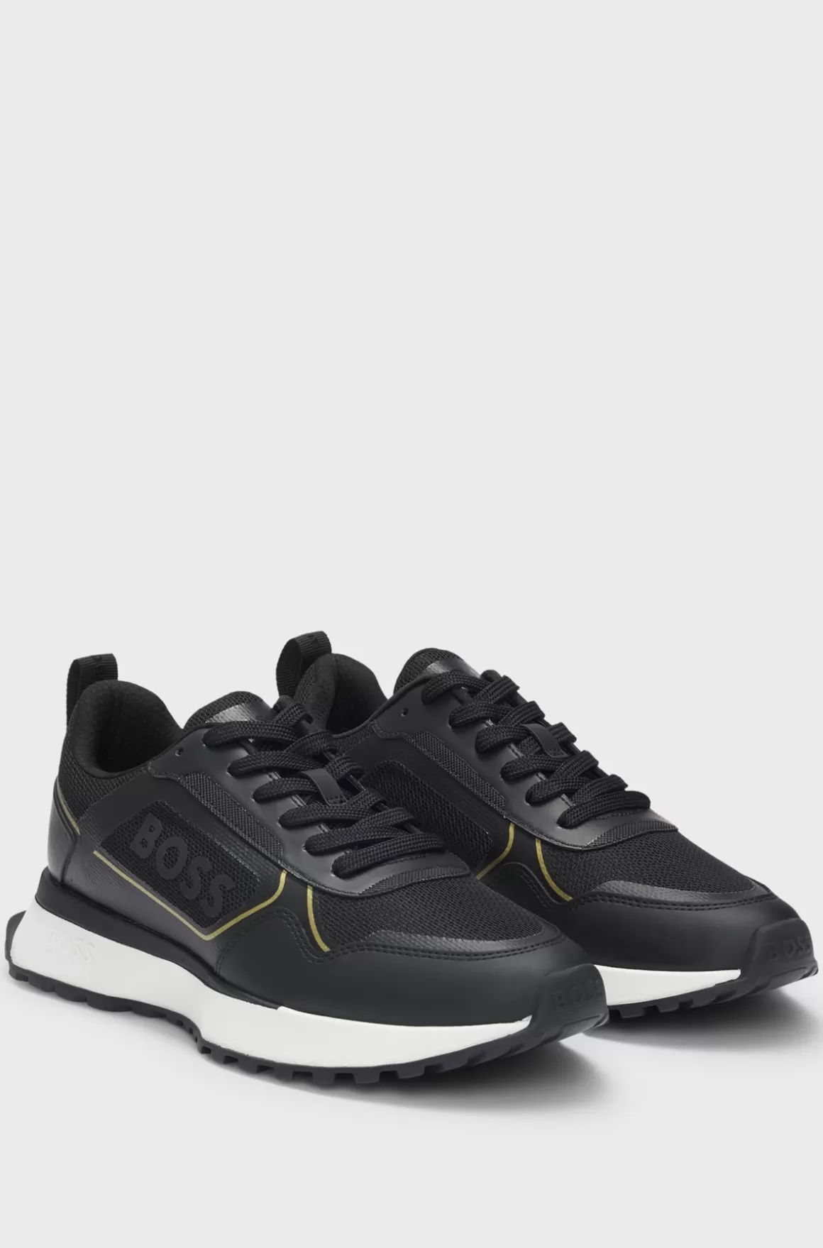HUGO BOSS Sneakers I Blandede Materialer Med Stort Logo På Sidepanelet