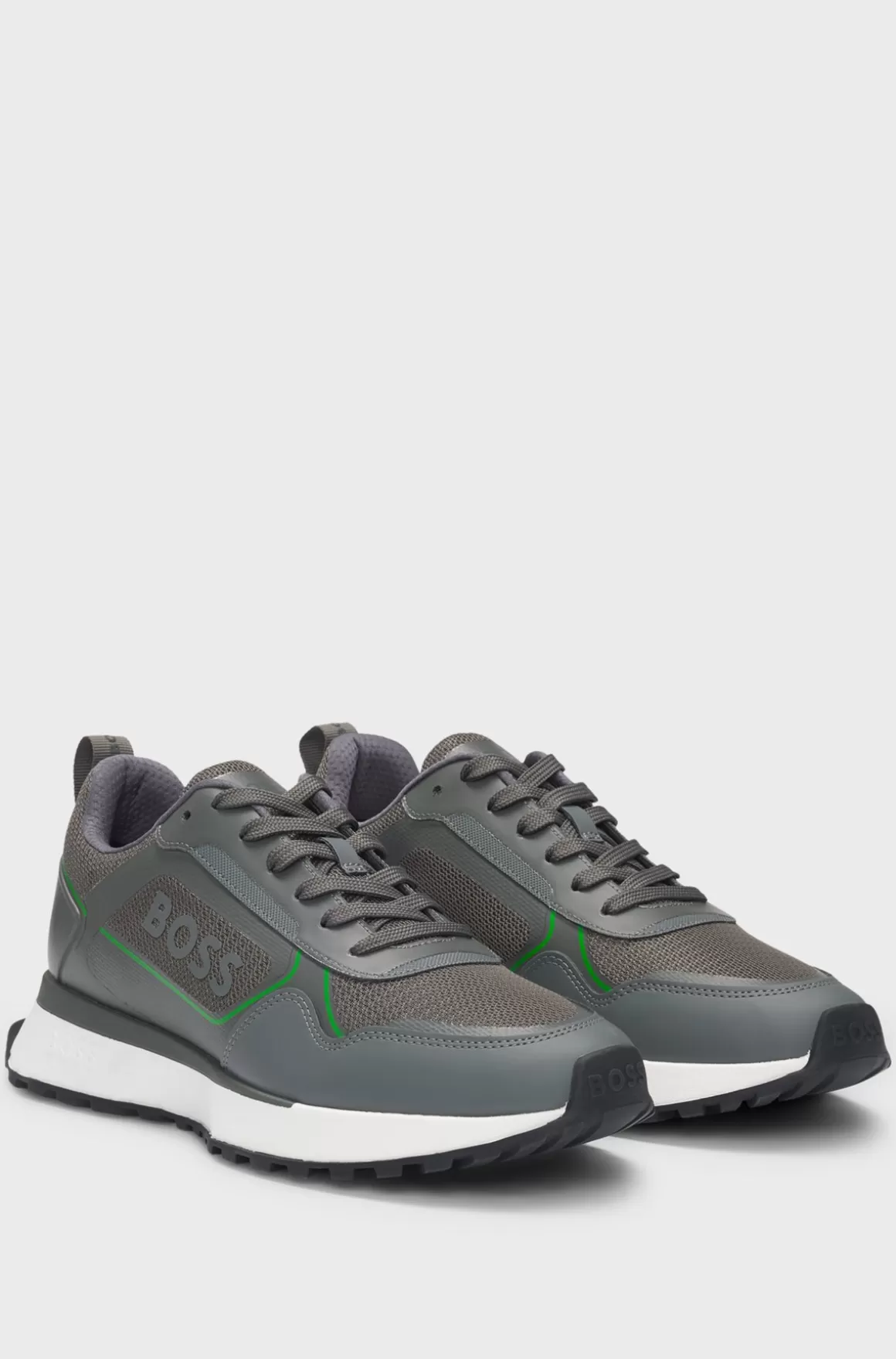 HUGO BOSS Sneakers I Blandede Materialer Med Stort Logo På Sidepanelet