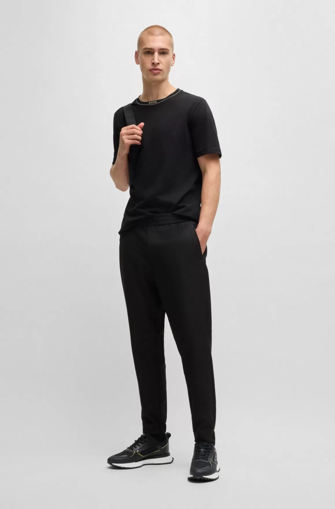 HUGO BOSS Sneakers I Blandede Materialer Med Stort Logo På Sidepanelet