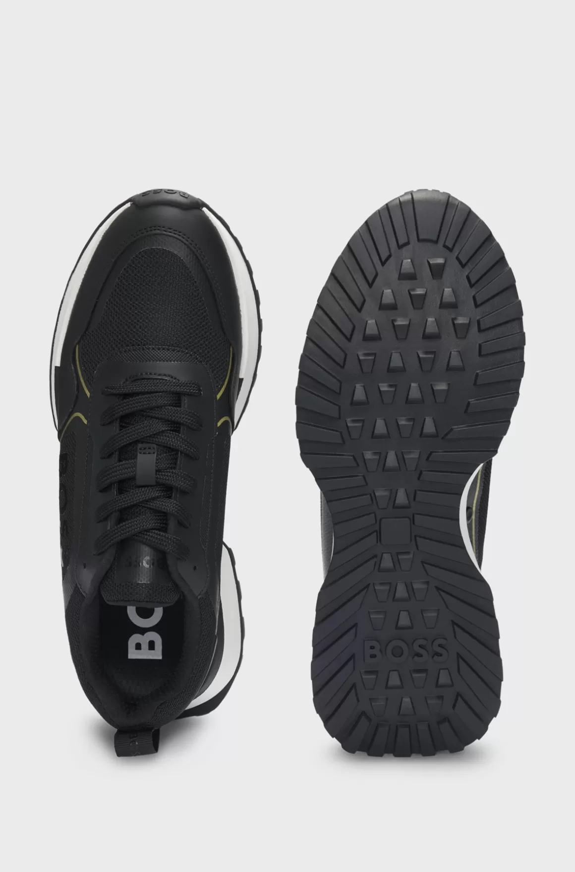 HUGO BOSS Sneakers I Blandede Materialer Med Stort Logo På Sidepanelet