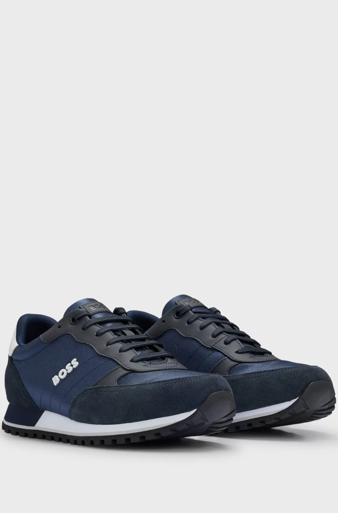 HUGO BOSS Sneakers I Blandet Materiale Med Kanter I Imiteret Læder