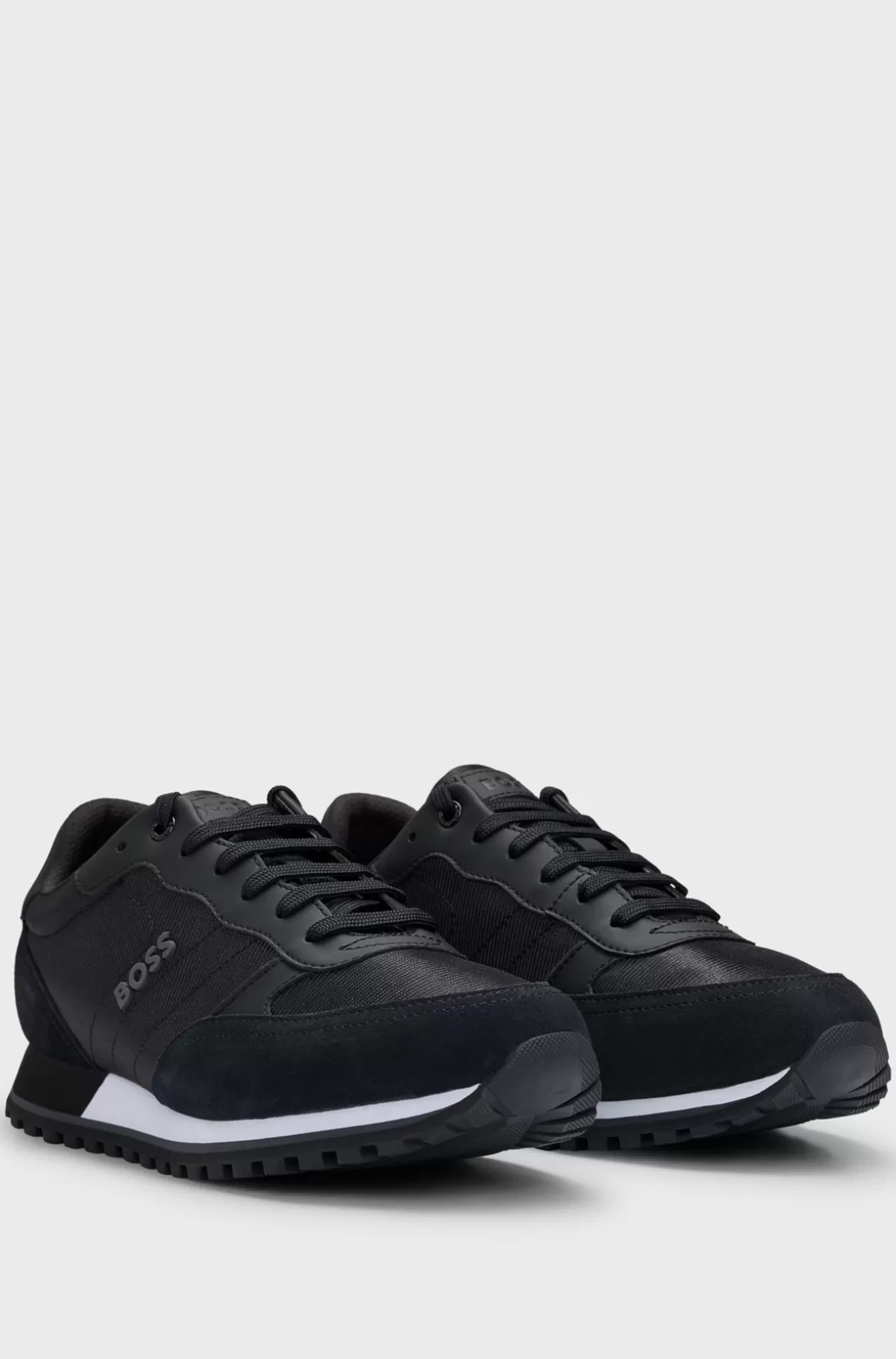 HUGO BOSS Sneakers I Blandet Materiale Med Kanter I Imiteret Læder