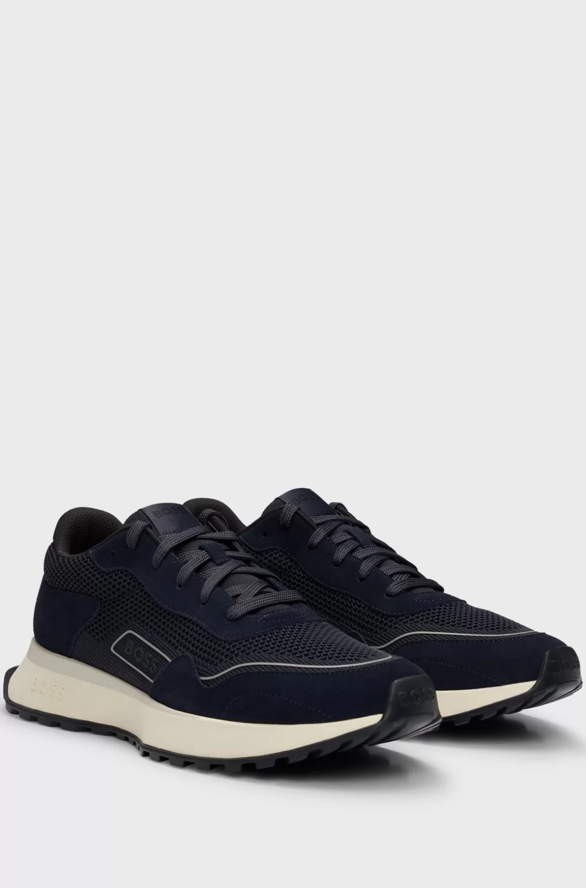 HUGO BOSS Sneakers I Blandet Materiale Med Ruskind Og Imiteret Læder