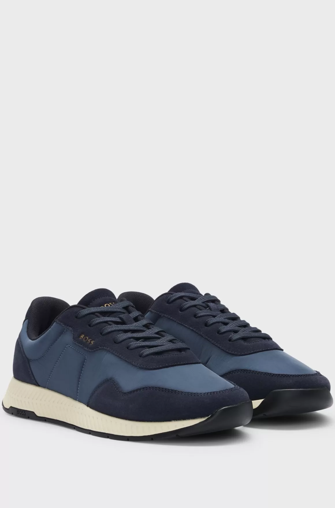HUGO BOSS Sneakers I Blandet Materiale Med Ruskindsdetaljer
