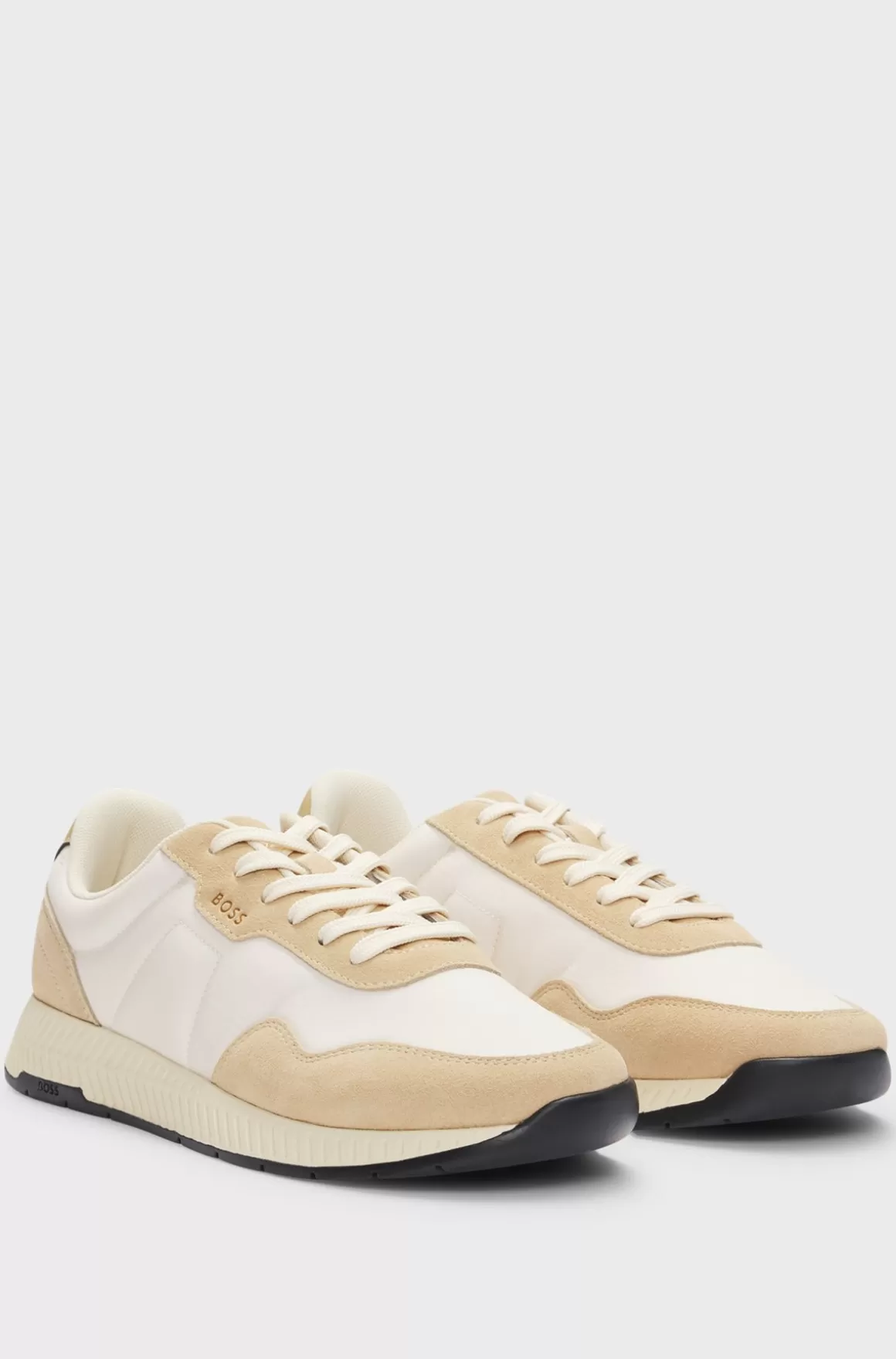 HUGO BOSS Sneakers I Blandet Materiale Med Ruskindsdetaljer