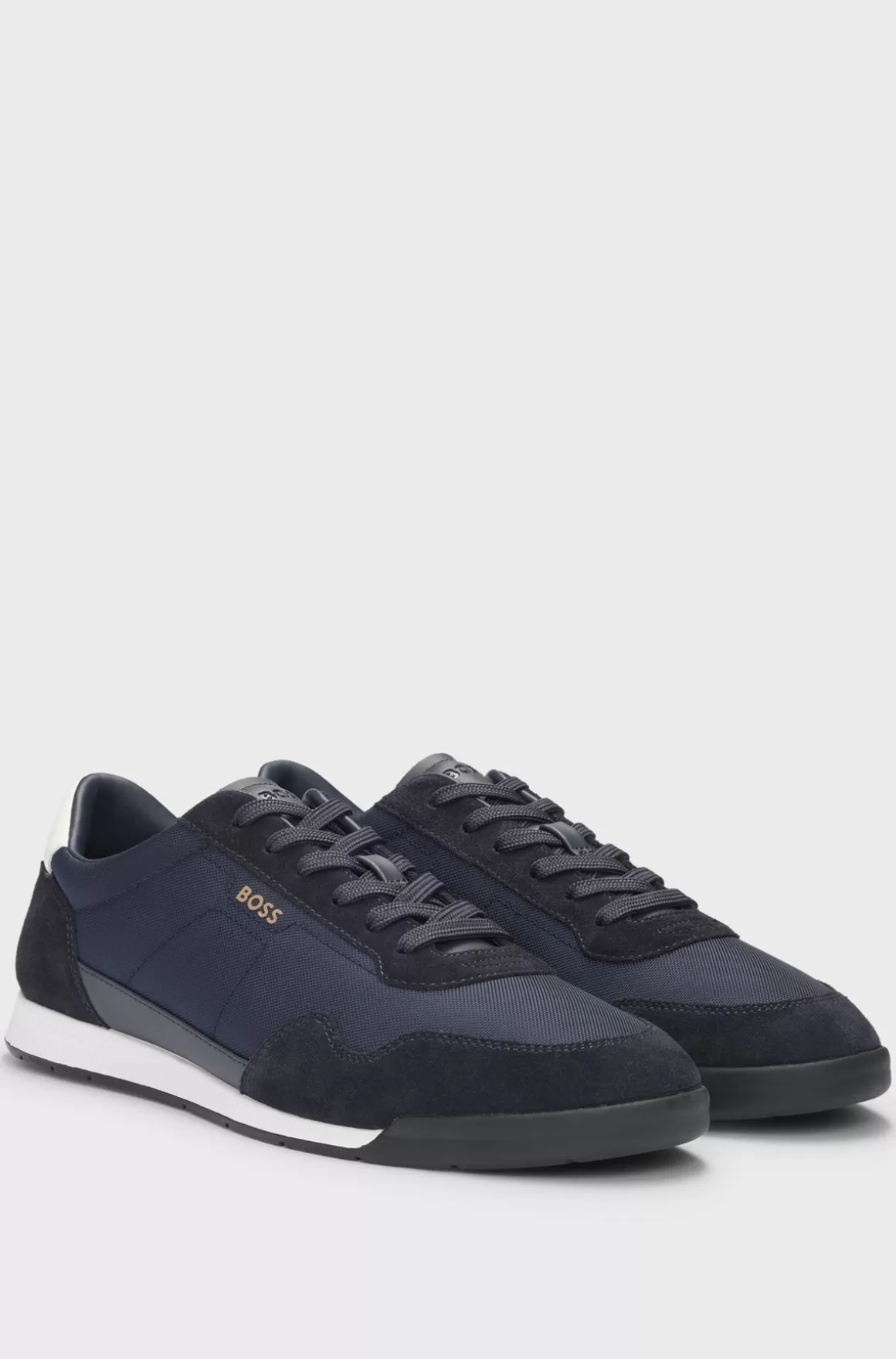 HUGO BOSS Sneakers I Blandet Materiale Med Snørebånd Og Ruskindsdetaljer