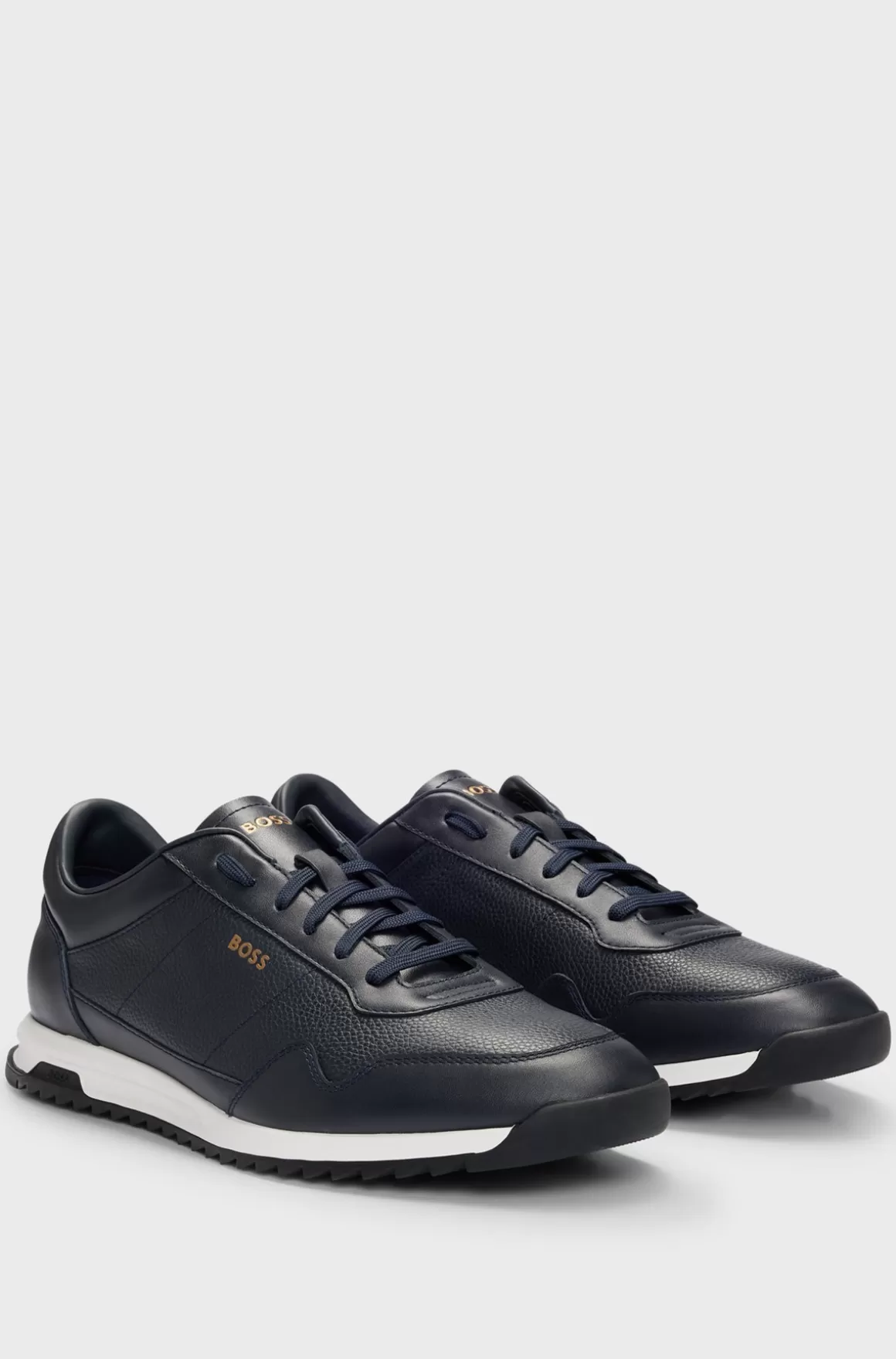 HUGO BOSS Sneakers I Blødt Narvlæder Med Snørebånd Og Detaljer I Glat Læder