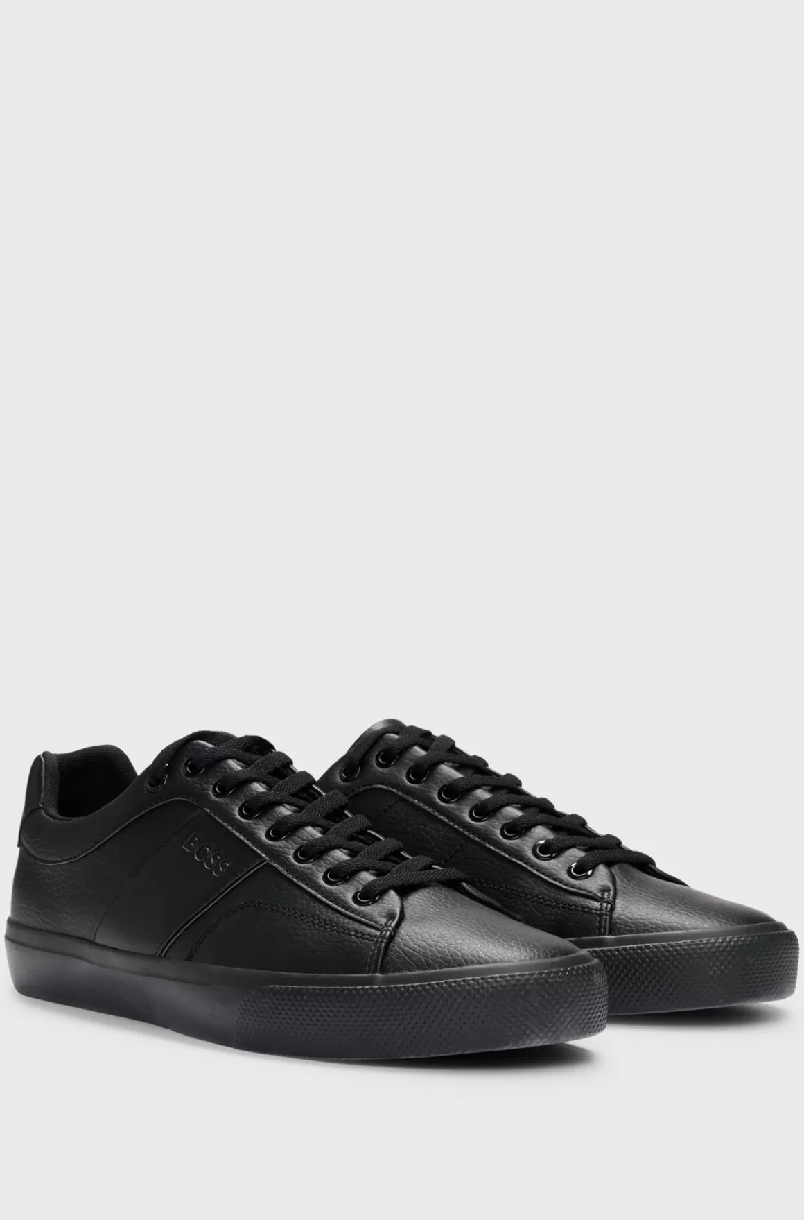 HUGO BOSS Sneakers I Imiteret Læder Med Almindelig Og Kornet Tekstur