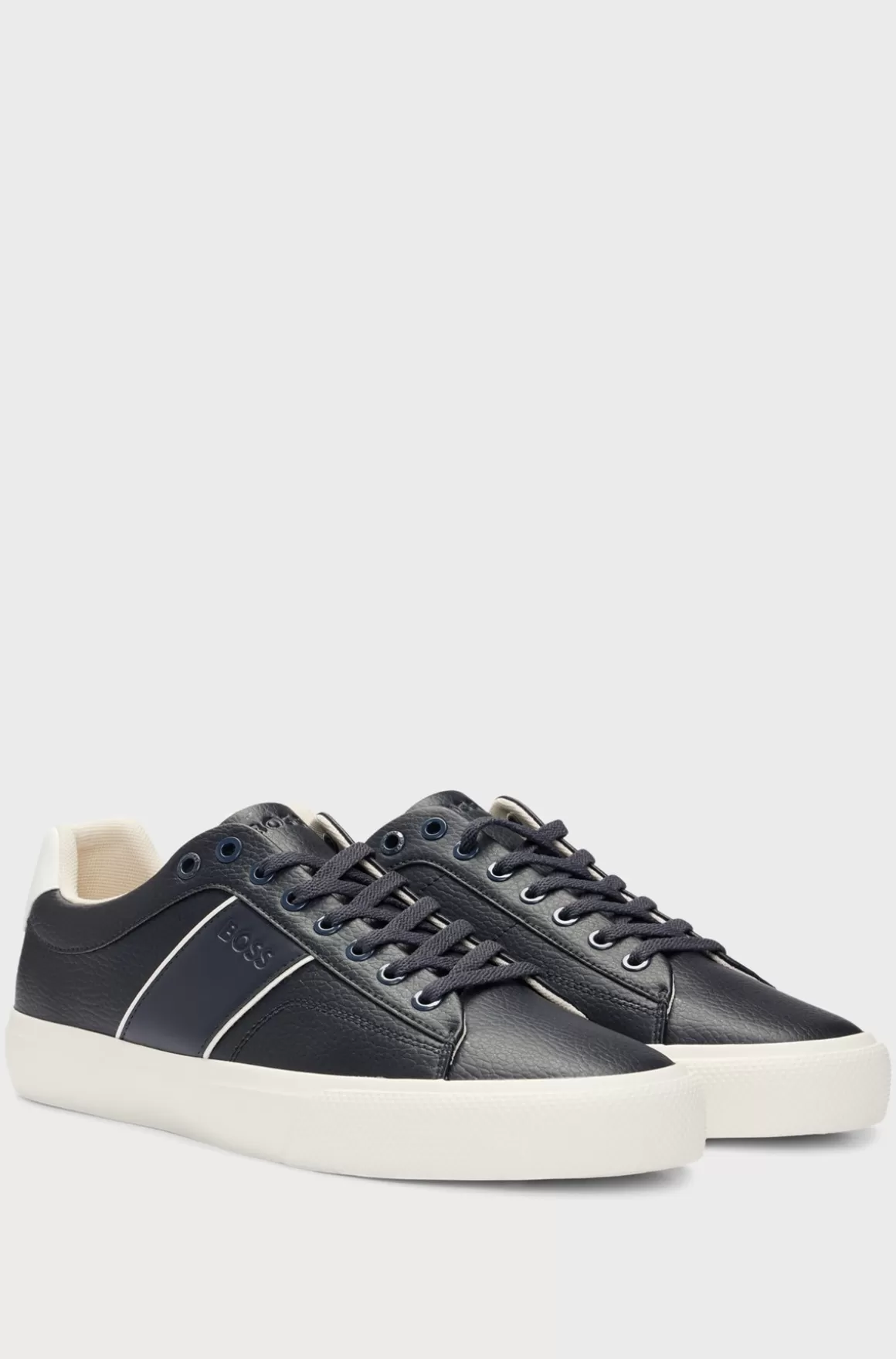 HUGO BOSS Sneakers I Imiteret Læder Med Almindelig Og Kornet Tekstur