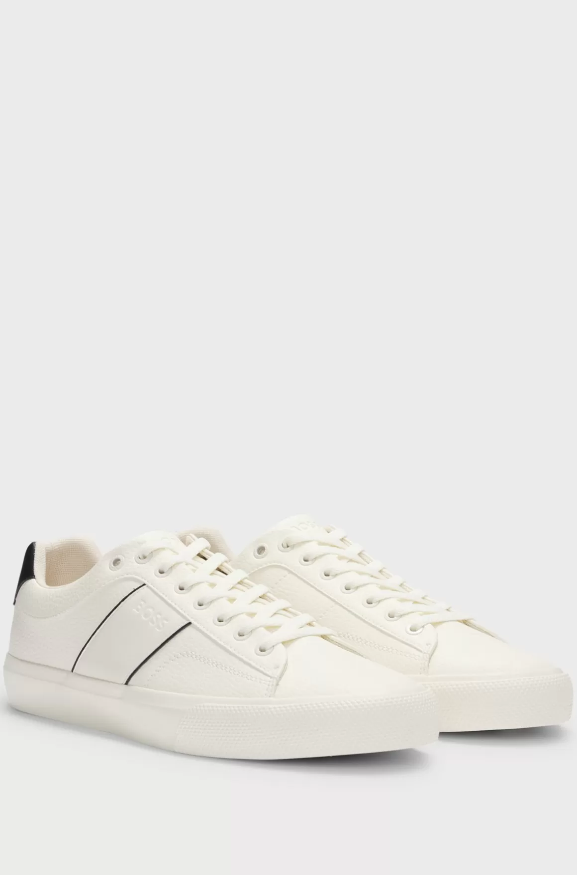 HUGO BOSS Sneakers I Imiteret Læder Med Almindelig Og Kornet Tekstur