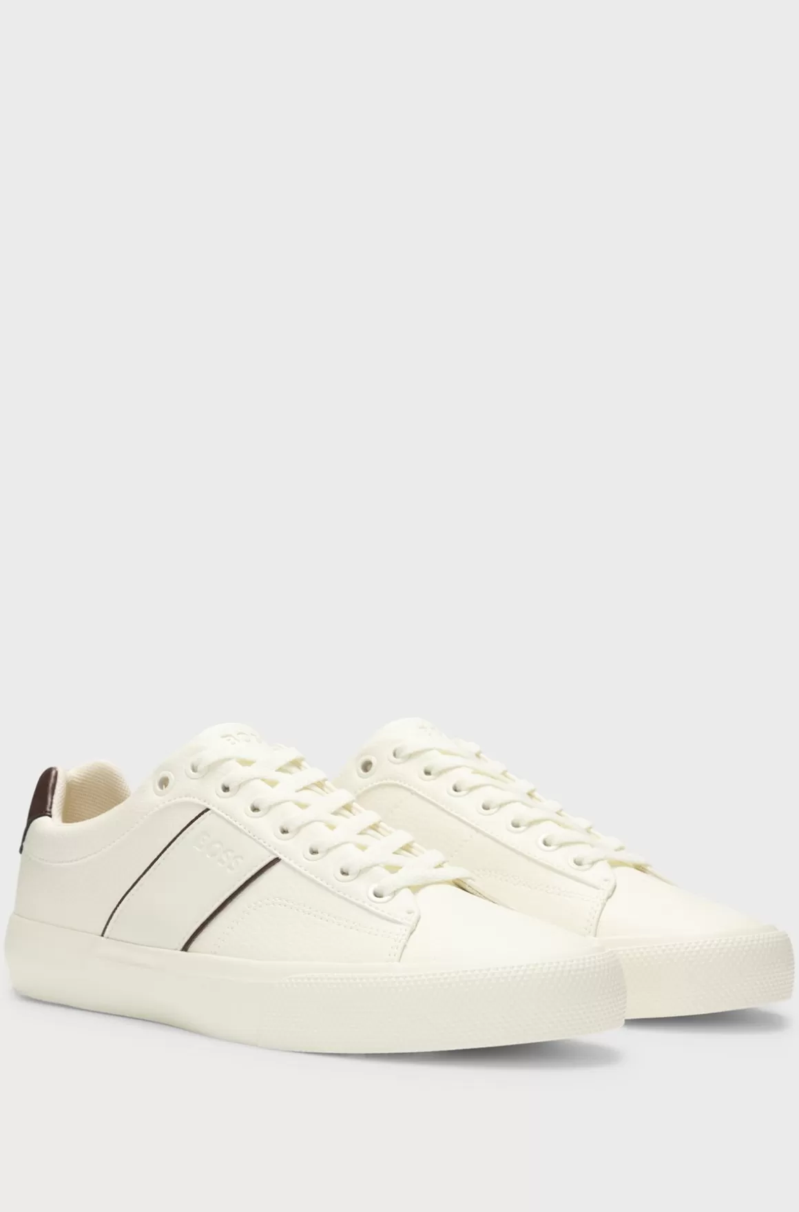 HUGO BOSS Sneakers I Imiteret Læder Med Almindelig Og Kornet Tekstur