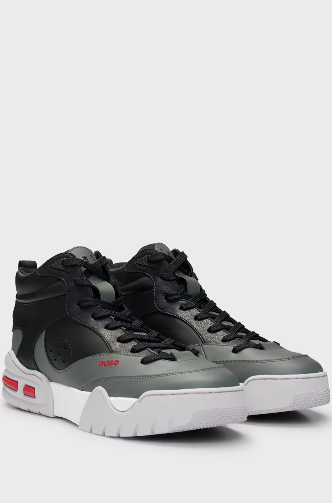 HUGO BOSS Sneakers I Imiteret Læder Og Mesh Med Højt Skaft