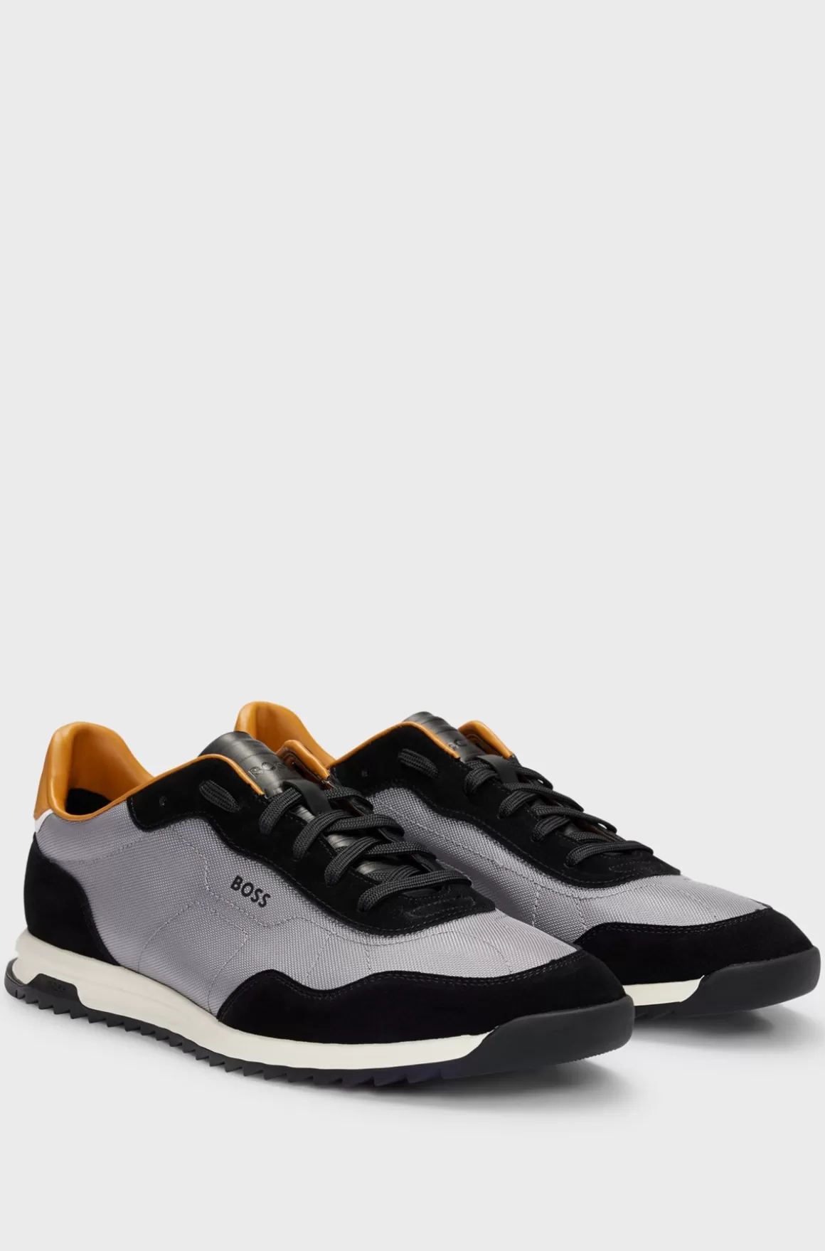 HUGO BOSS Sneakers I Strukturstof Og Ruskind Med Snørebånd