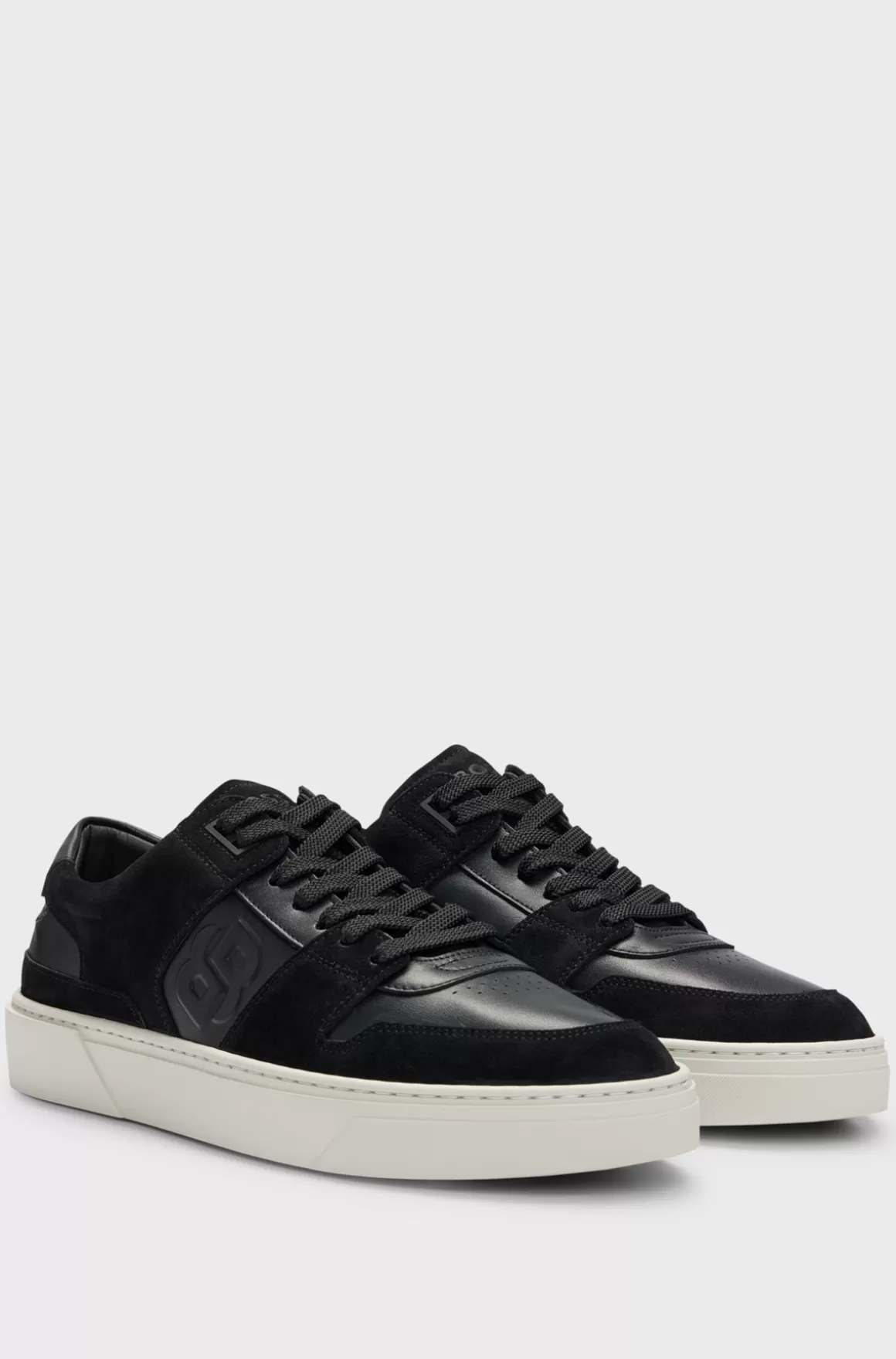 HUGO BOSS Sneakers Med Dobbelt Monogram I Ruskind Og Læder