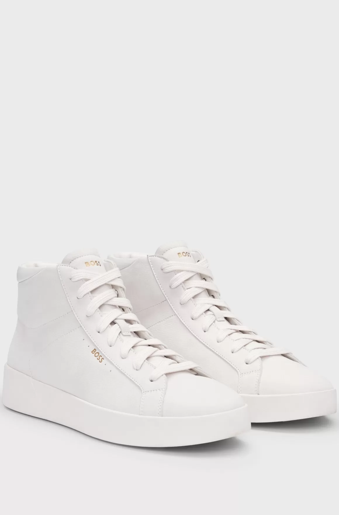 HUGO BOSS Sneakers Med Høj Profil I Blødt Narvlæder Med Logodetalje