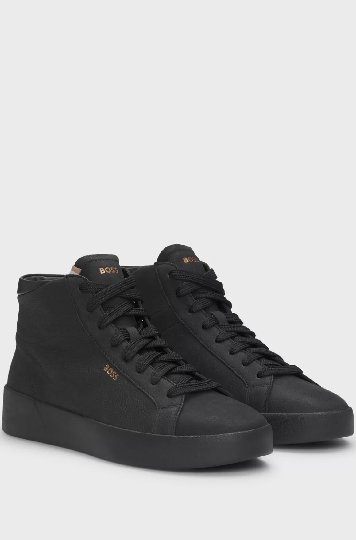 HUGO BOSS Sneakers Med Høj Profil I Blødt Narvlæder Med Logodetalje