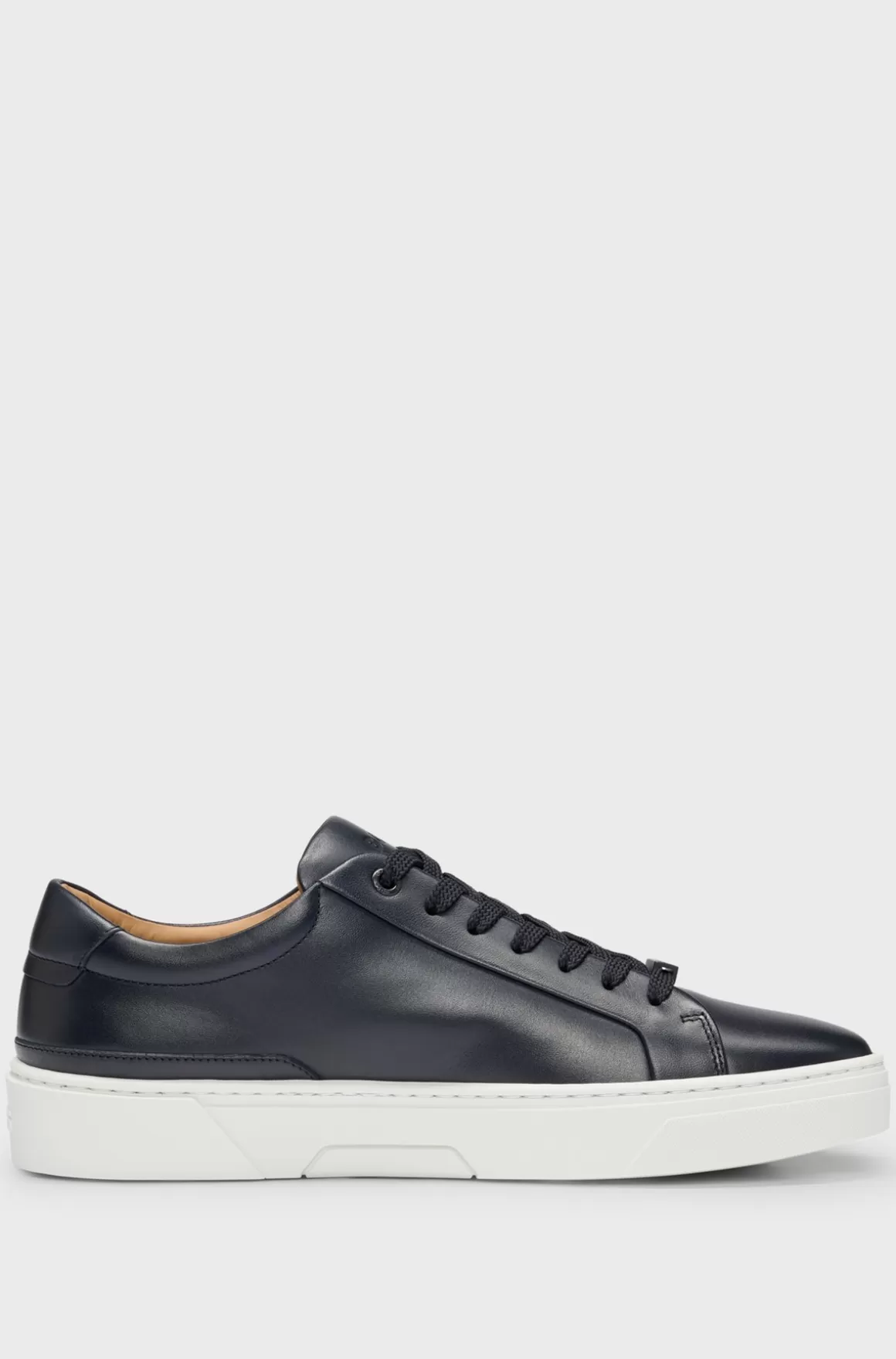 HUGO BOSS Sneakers Med Low Cut I Gary-læder Med Logo Ved Snørebåndene