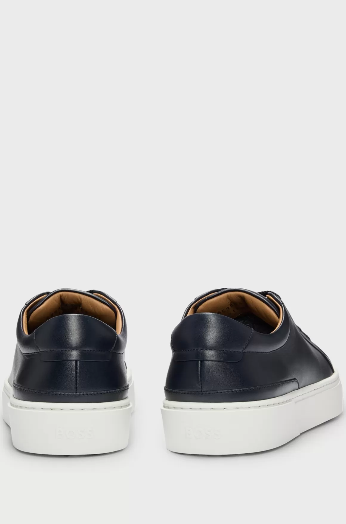 HUGO BOSS Sneakers Med Low Cut I Gary-læder Med Logo Ved Snørebåndene