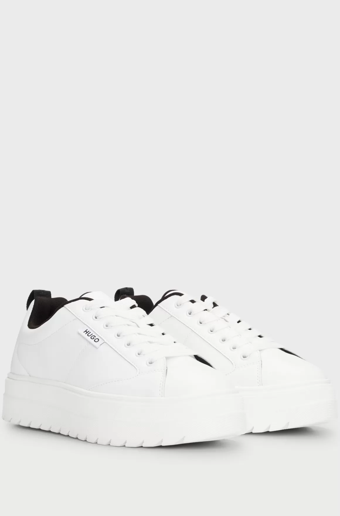 HUGO BOSS Sneakers På Plateausål Med Logoflag Og Signaturdetaljer