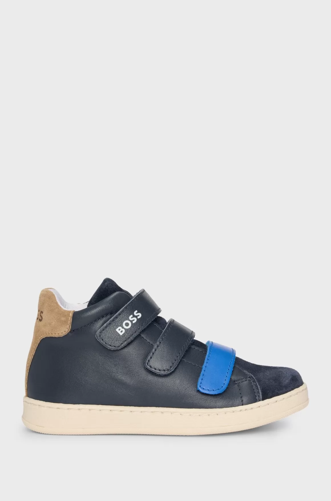 Børn HUGO BOSS Sneakers Til Børn I Læder Med Brandede Burrebåndslukninger