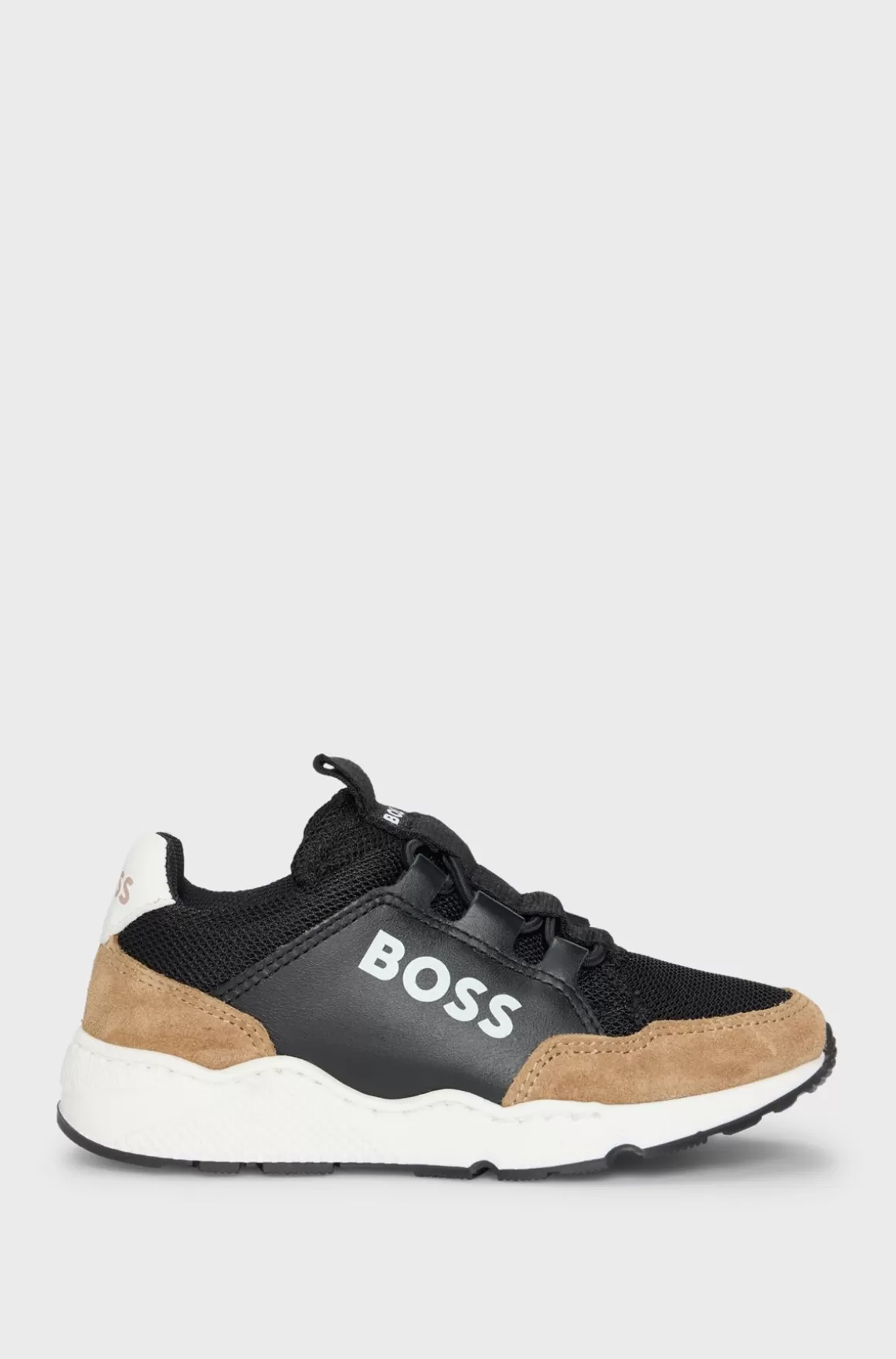 Børn HUGO BOSS Sneakers Til Børn I Læder Og Mesh Med Logoprint
