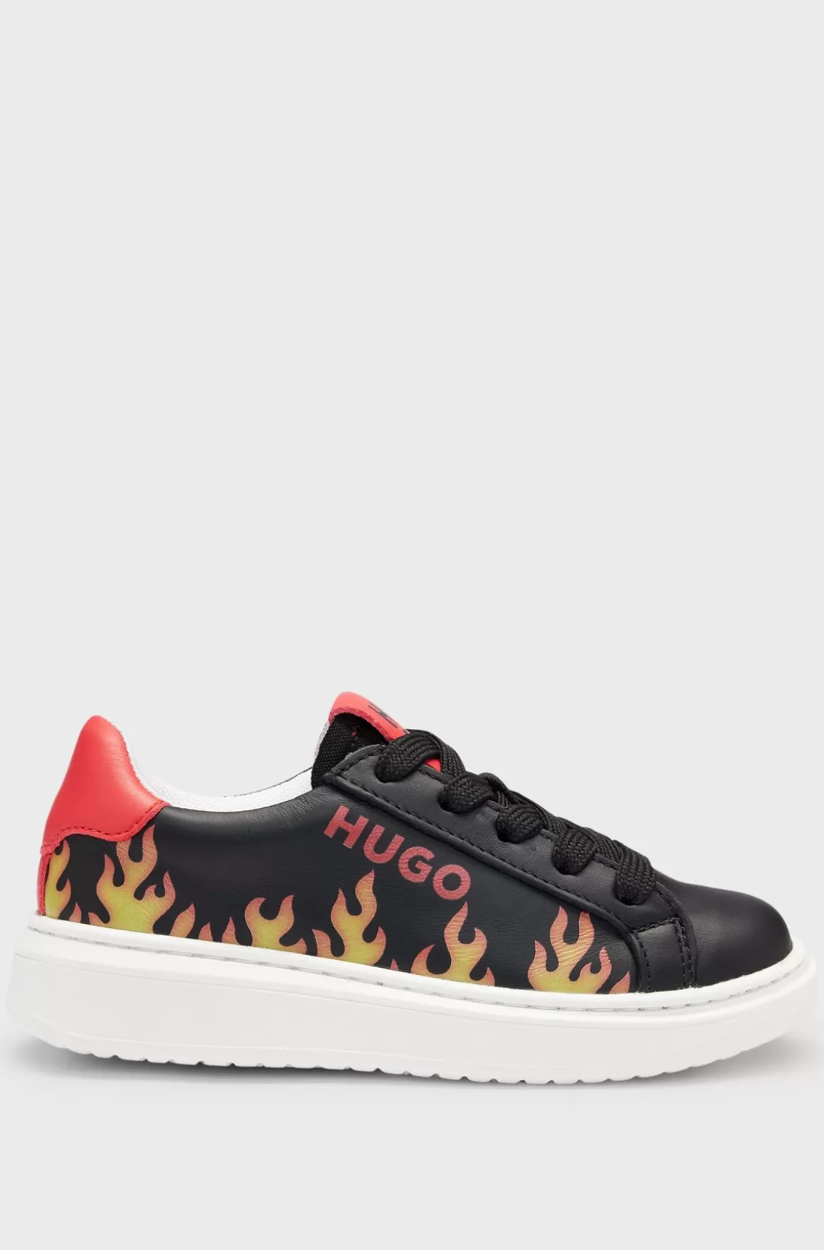 Børn HUGO BOSS Sneakers Til Børn I Nappalæder Udsmykket Med Flammemotiv