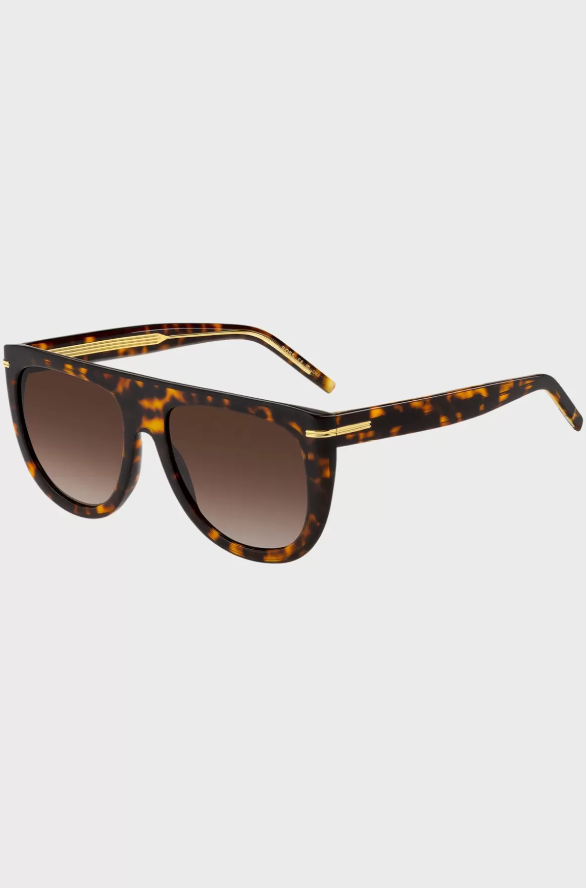 HUGO BOSS Solbriller I Havana-acetat Med Guldfarvet Metal