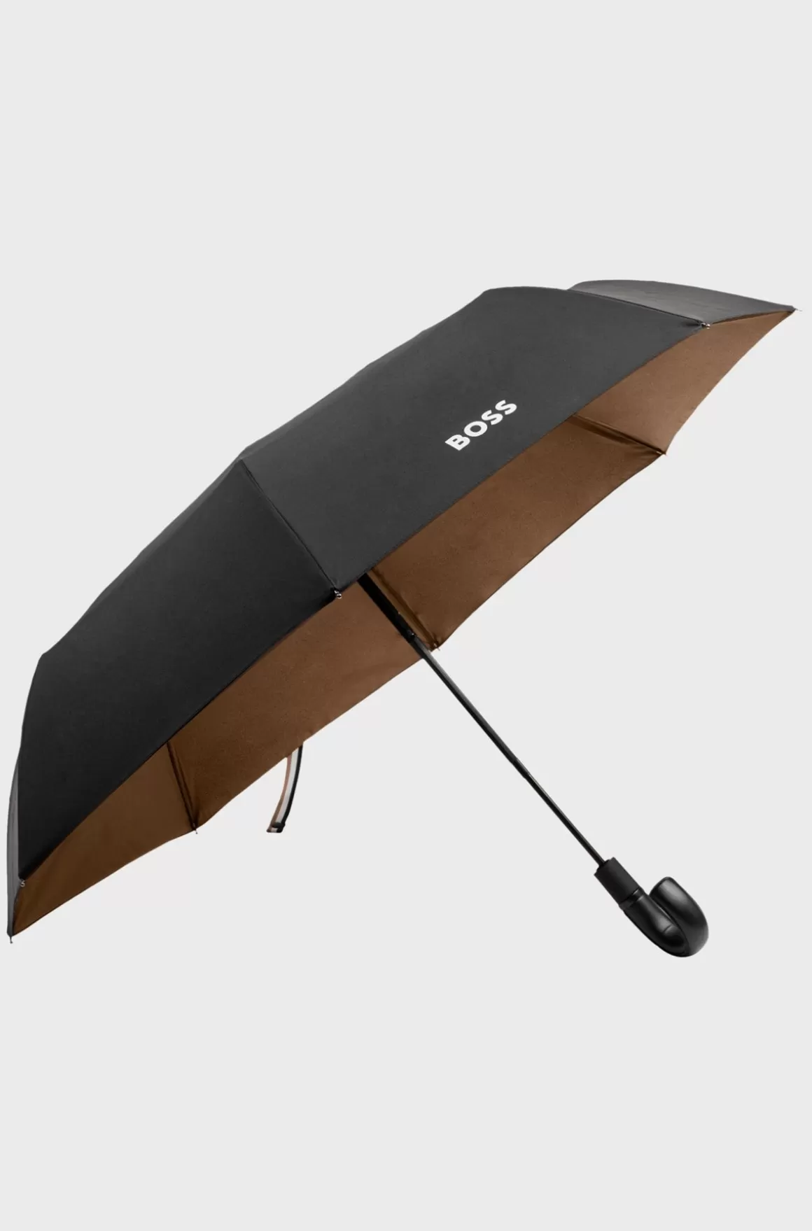 HUGO BOSS Lommeparaply Med Camelfarvet Inderside
