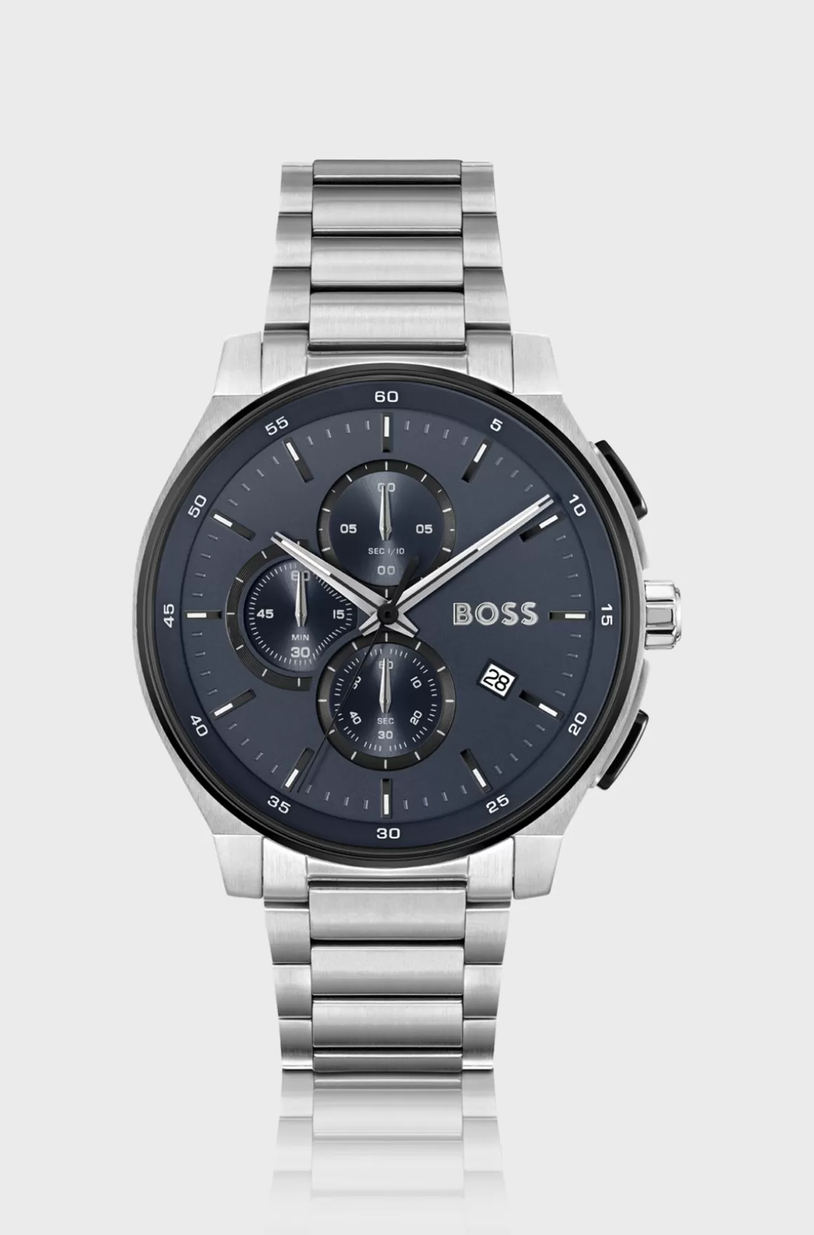 HUGO BOSS Stainless-steel Chronograph Watch With Matte-blue Dial