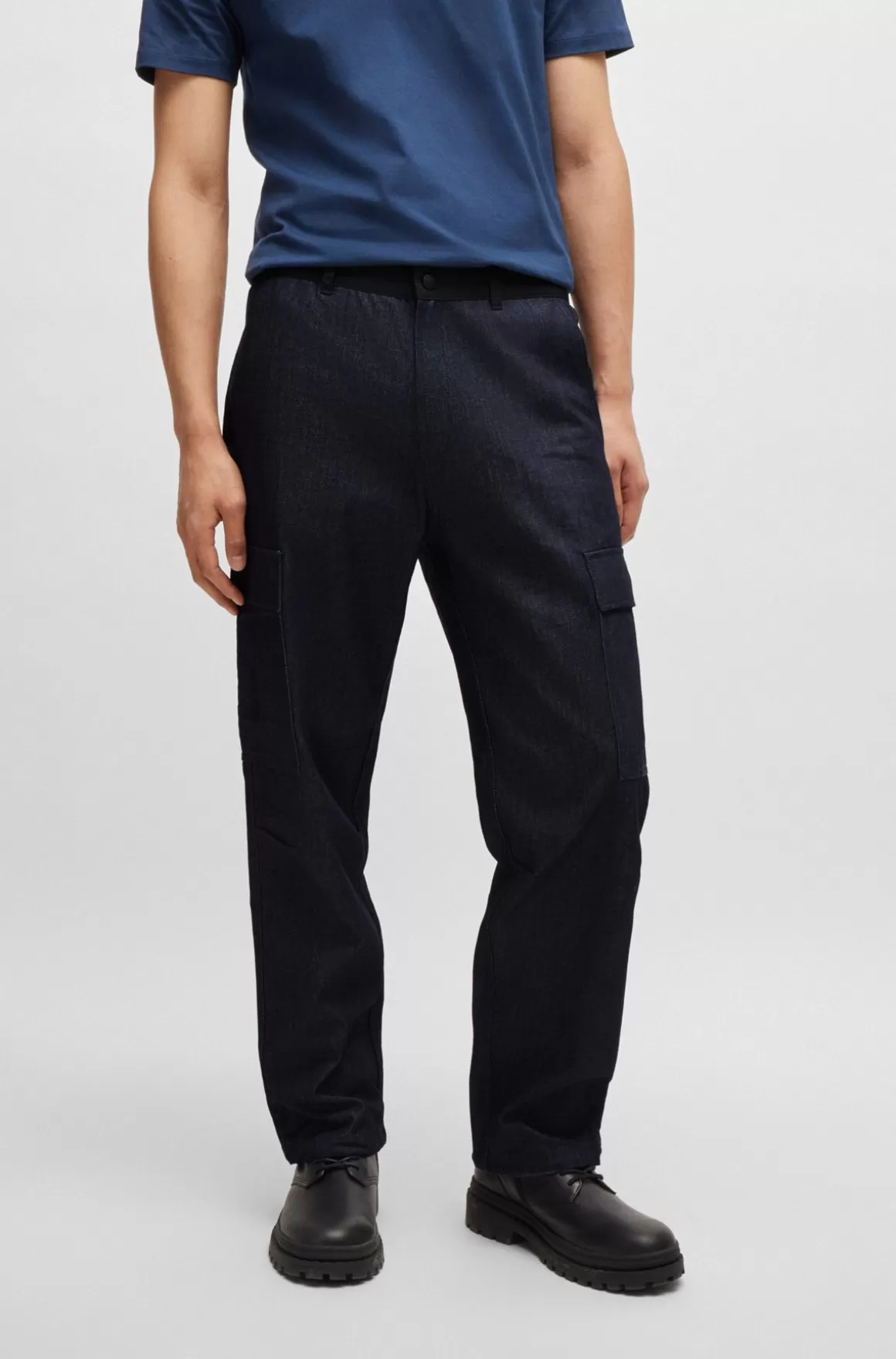 HUGO BOSS Straight Fit Bukser I Vandskyende Bomuldsblanding