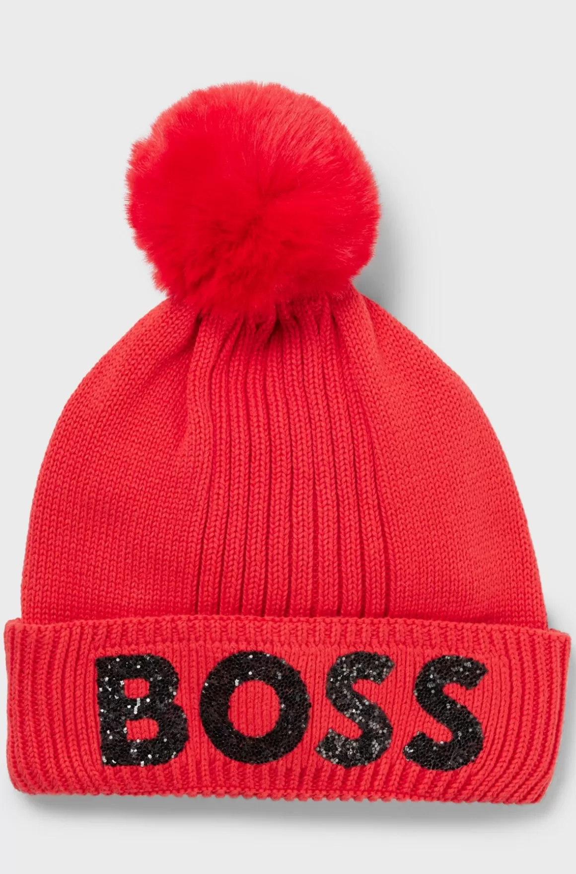 Børn HUGO BOSS Strikhue Til Børn I Bomuld Med Glitterlogo